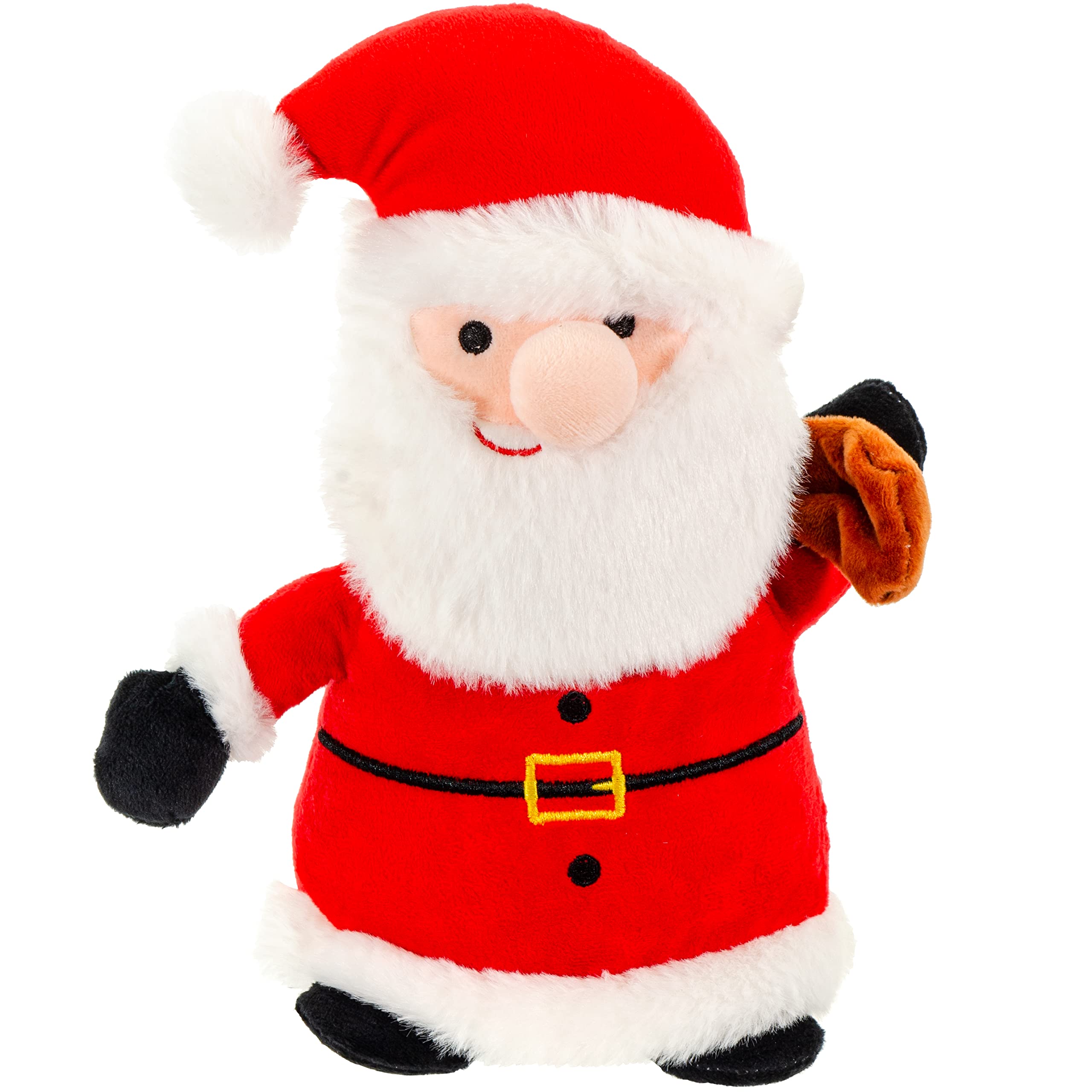 Giftable World Holiday Plush Pet Toy Fun For Christmas Designs With Squeaker Dog Chew Toy (8'' Holiday Bear)