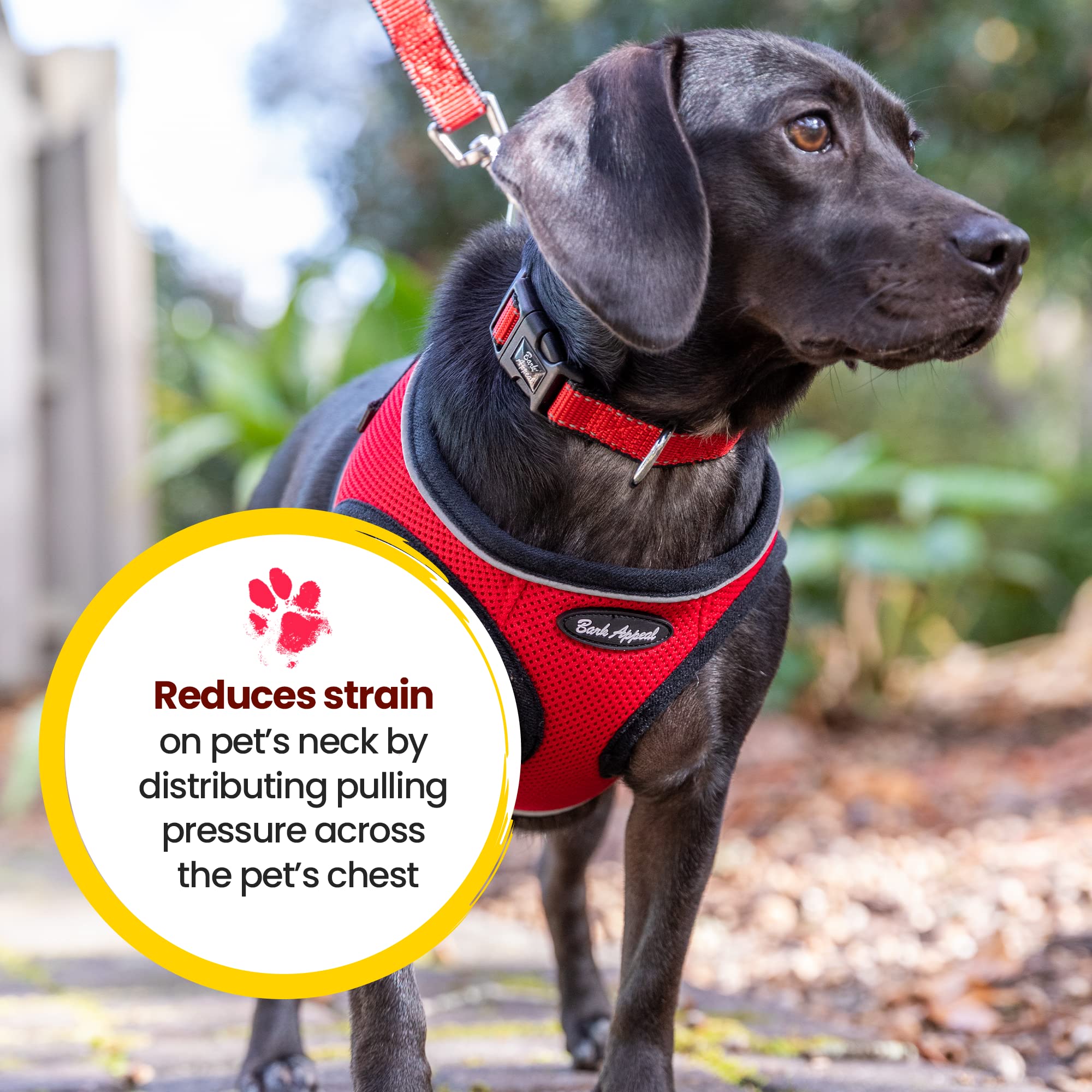 Bark Appeal Step-In Dog Harness, Mesh Step In Dog Vest Harness For Small & Medium Dogs, Non-Choking With Adjustable Heavy-Duty Buckle For Safe, Secure Fit - (Medium, Lavender)