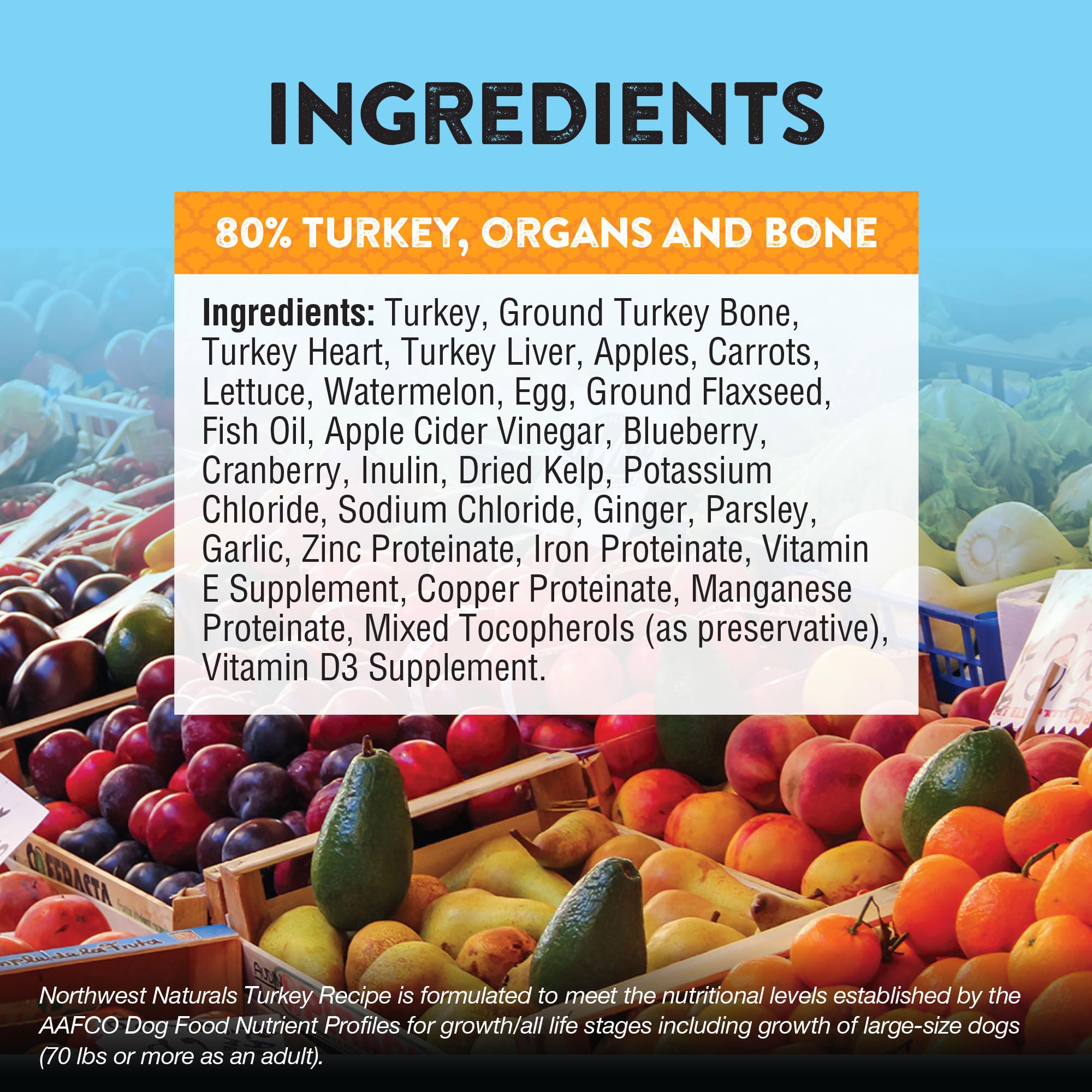 Northwest Naturals Freeze-Dried Turkey Dog Food - Bite-Sized Nuggets - Grain-Free, High-Protein, Raw Diet, Human-Grade, Limited