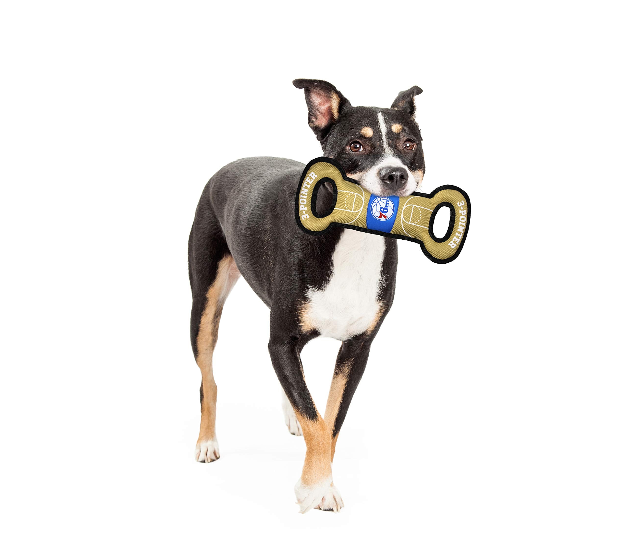 Pets First Nba Philadelphia 76Ers Field Toy. - Tough Nylon Pet Toy With Double Trim Stitching & Inner Squeaker, One Size, 76R-30