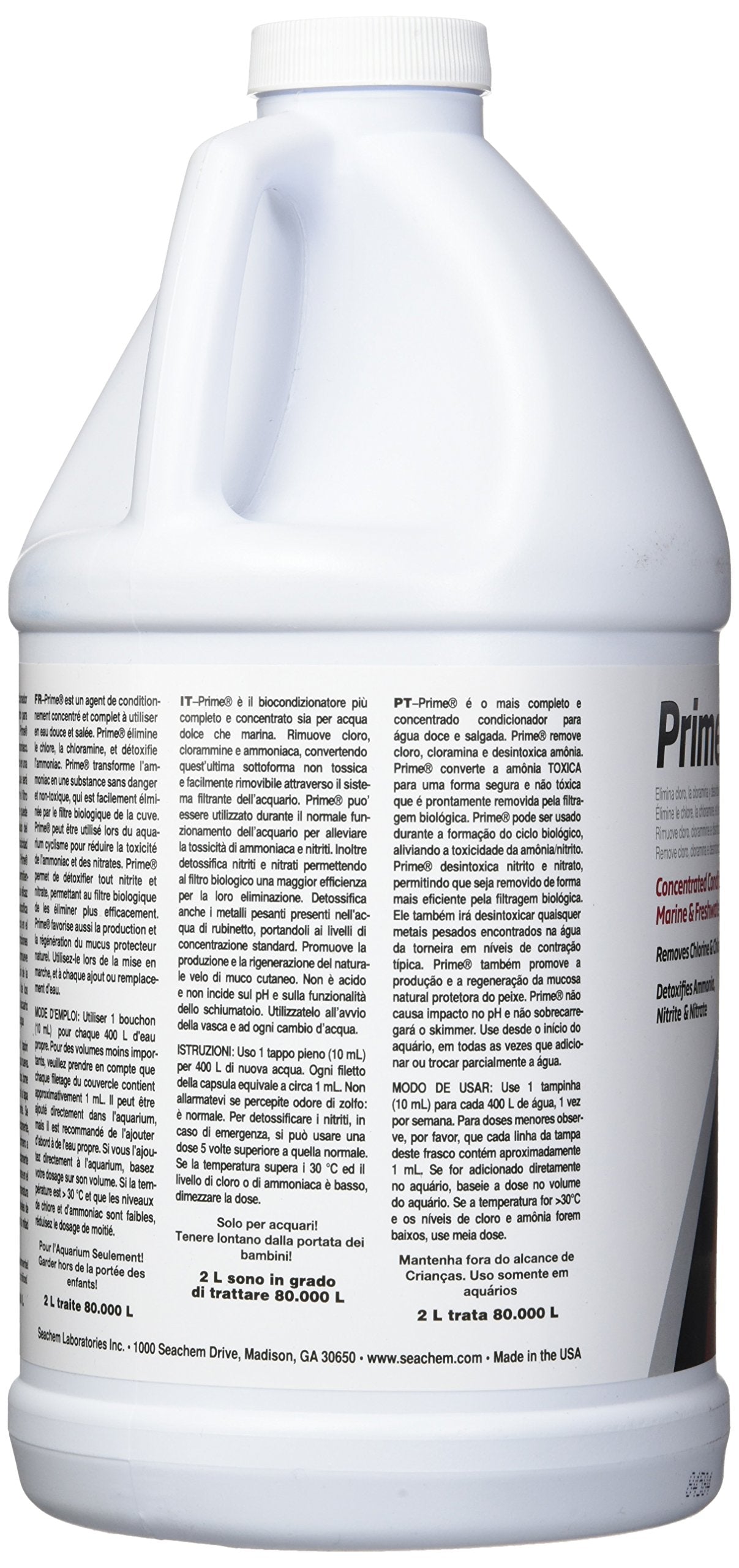 Seachem Prime Fresh and Saltwater Conditioner - Chemical Remover and Detoxifier 2 L