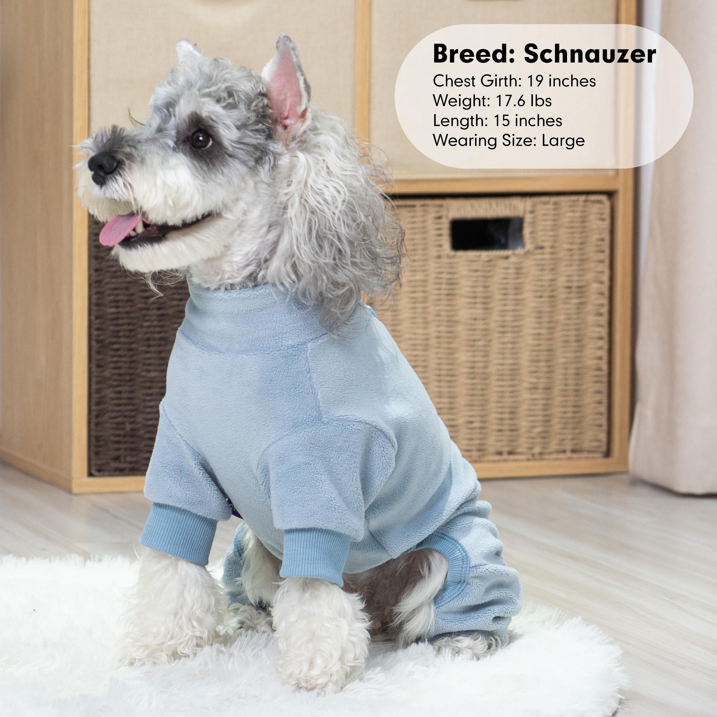 Cyeollo Dog Pajamas X-Large, Stretchable Fleece Pet Onesie Coat For Small Medium Sized Dogs Pjs Warm Doggie Jumpsuit Soft Cold W
