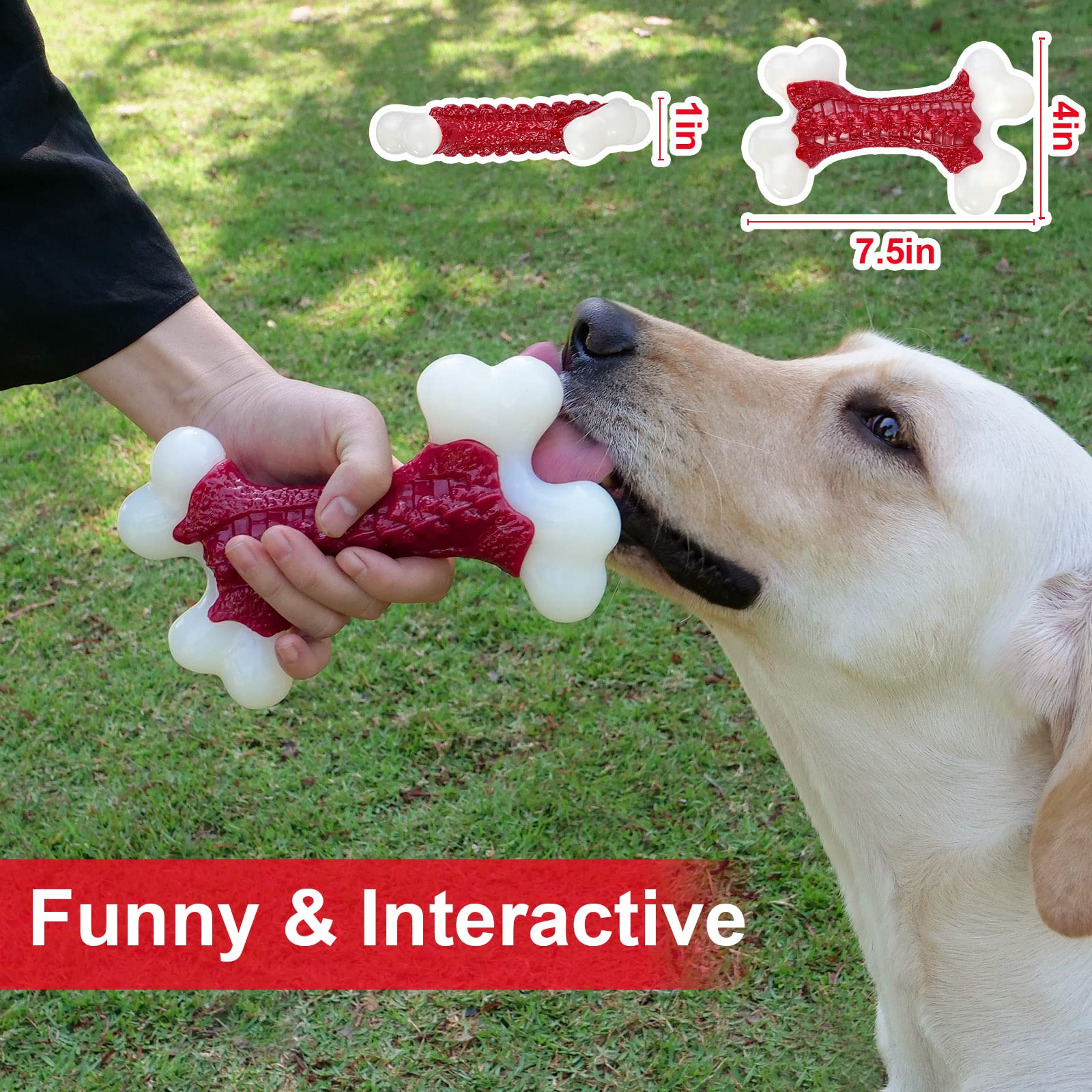 Kseroo Tough Dog Toys, Toys For Aggressive Chewers Large Breed, Chew Dogs, Bone Toy Nylon Durable Dogs Extreme Indestructible