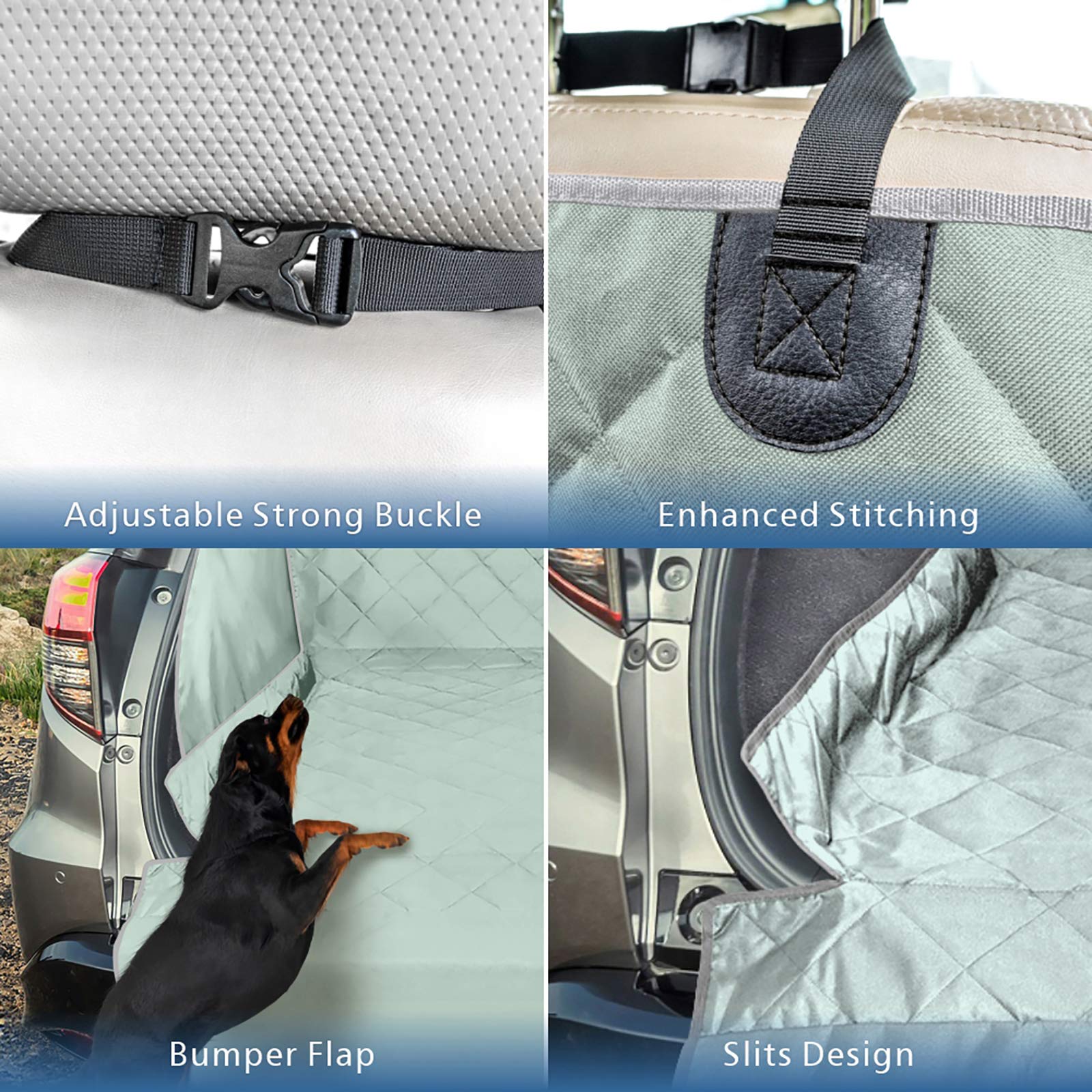 F-color SUV Cargo Liner for Dogs - Waterproof Pet Cargo Liner with Side Flaps, Comfort Dog Cargo Cover with Bumper Flap, Scrachp