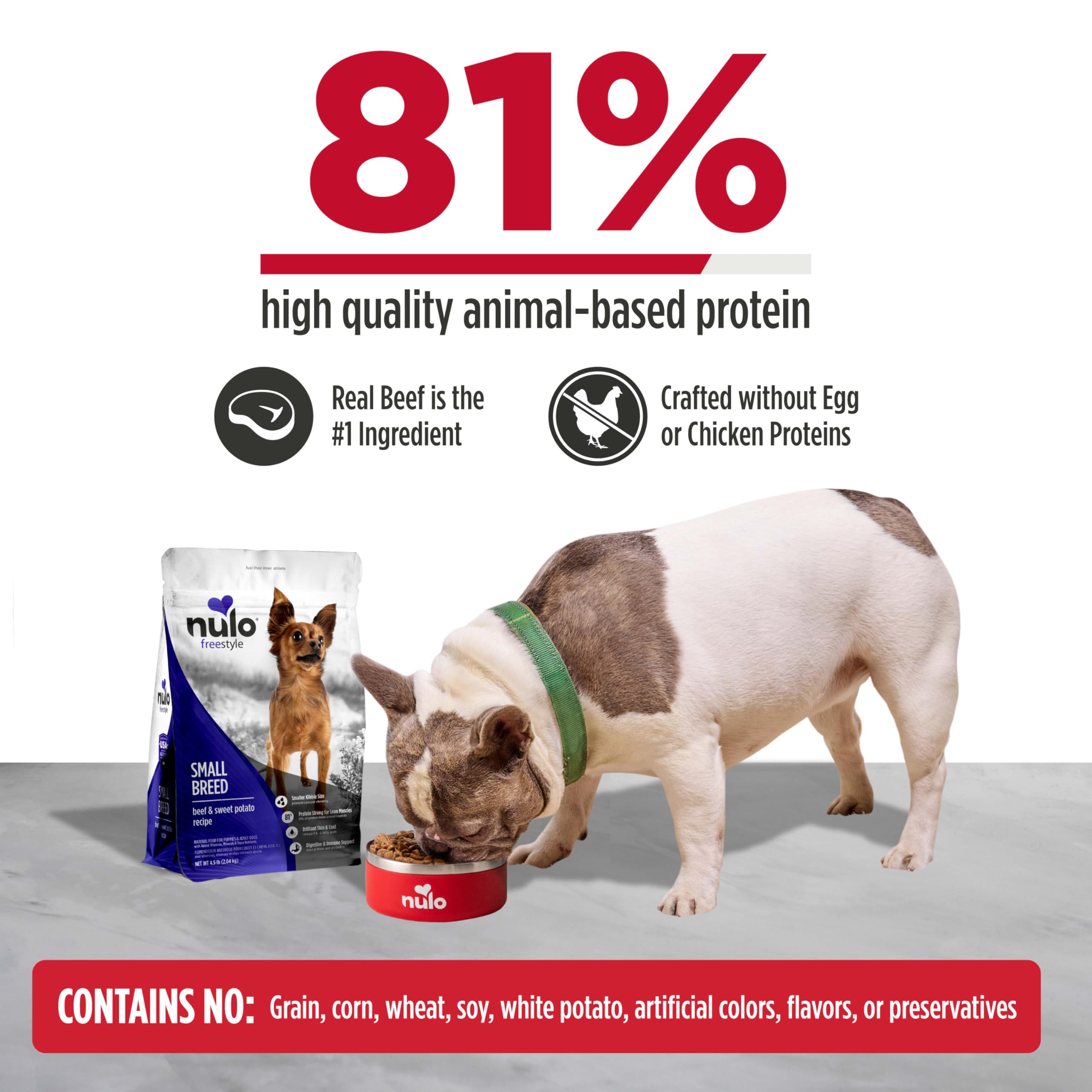 Nulo Freestyle High Protein Small Breed Beef & Sweet Potato Recipe Natural Dry Kibble Dog Food, 14 Pound Bag