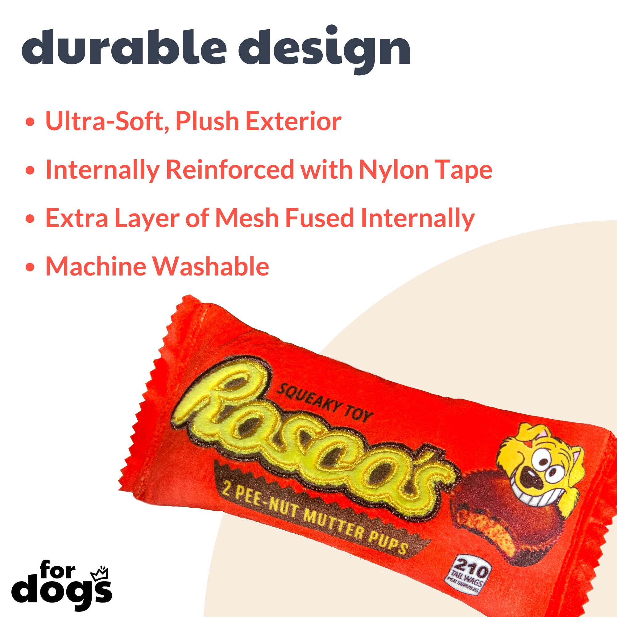 Huxley & Kent For Dogs | Roscos (Large) | Power Plush Dog Toy With Squeaker