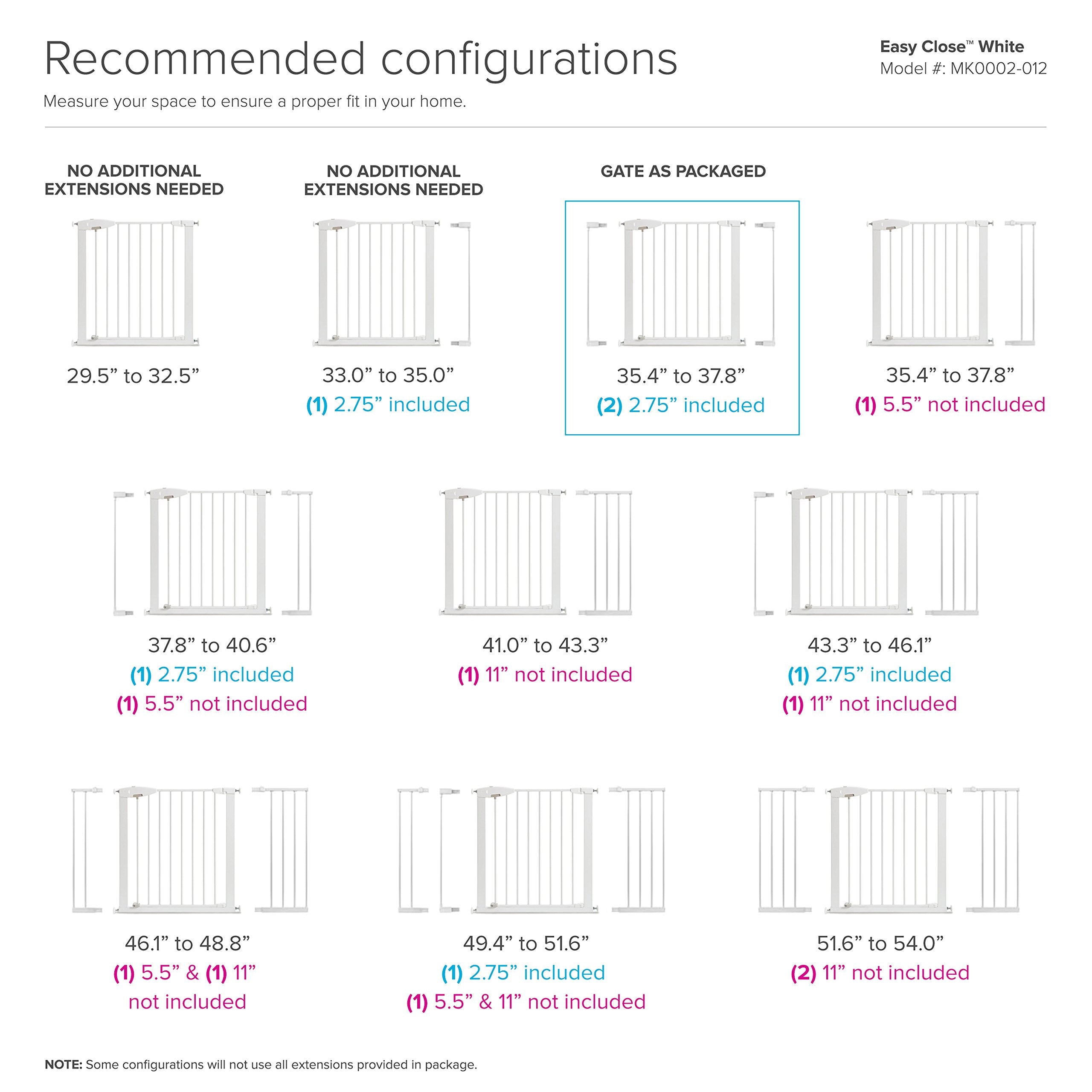 Munchkin Baby Gate Extension, White, 11'', Model MK0081