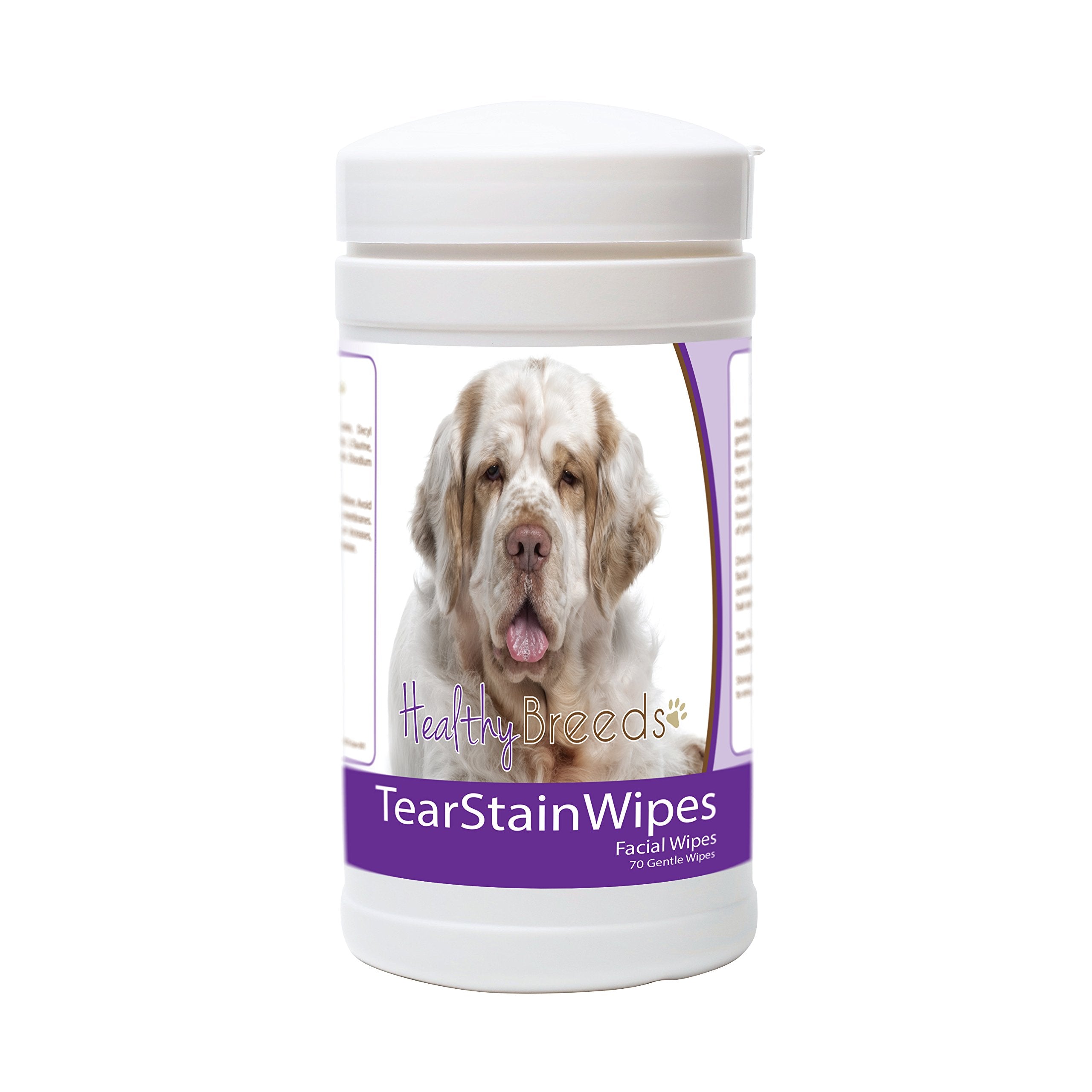 Healthy Breeds Clumber Spaniel Tear Stain Wipes 70 Count