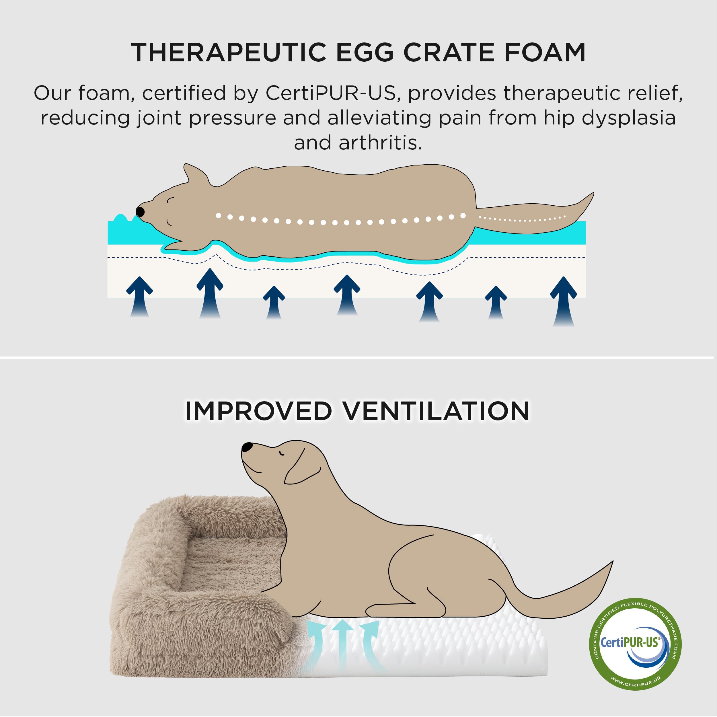 Bedsure Orthopedic Dog Bed For Large Dogs - Big Washable Calming Dog Sofa Beds Large, Supportive Foam Pet Couch Bed With Removab