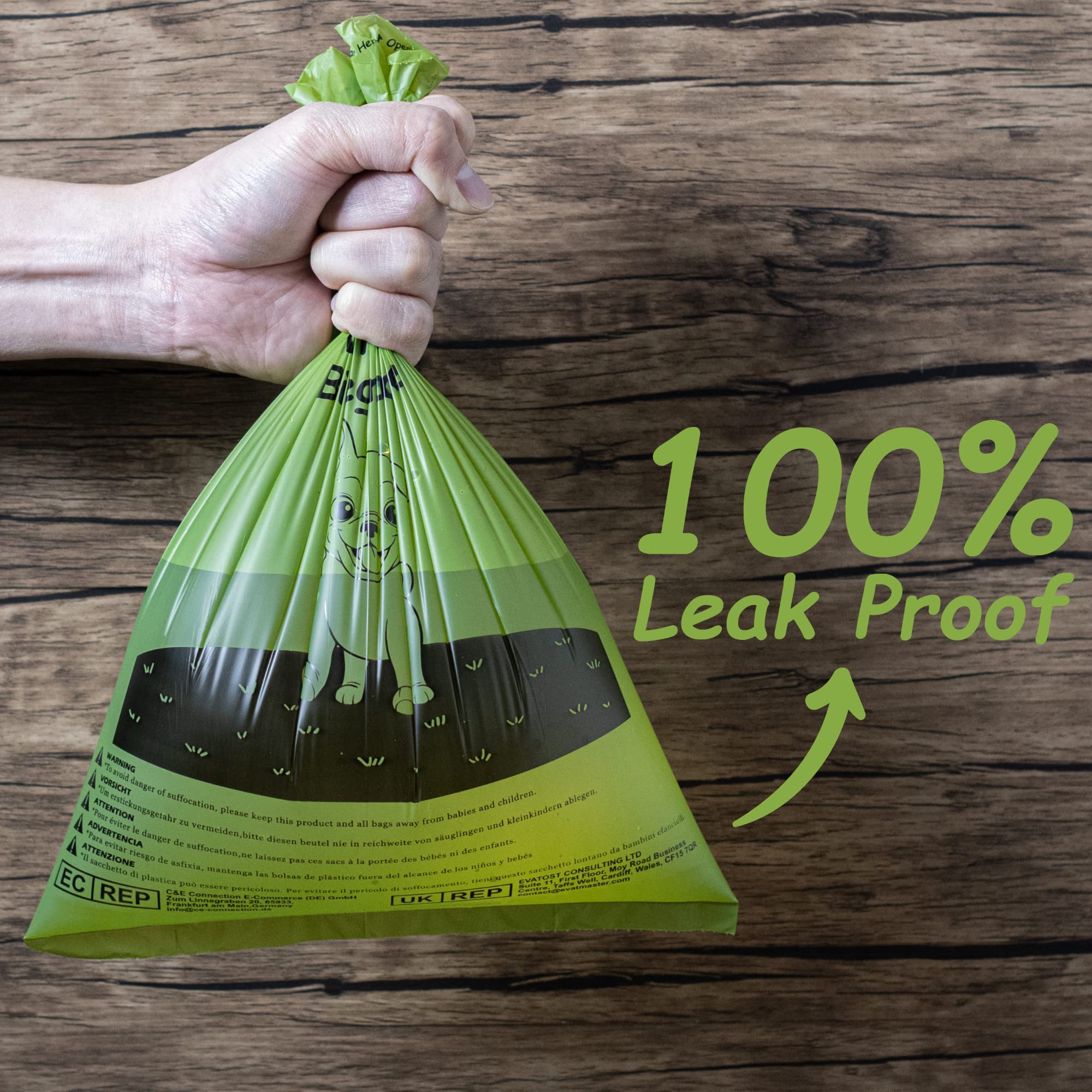 GREENER WALKER Dog Waste Bags, Extra Thick, 540 Count, Leak Proof, Brown, Model GW-BIO540Br, Made from PE & Corn Starch