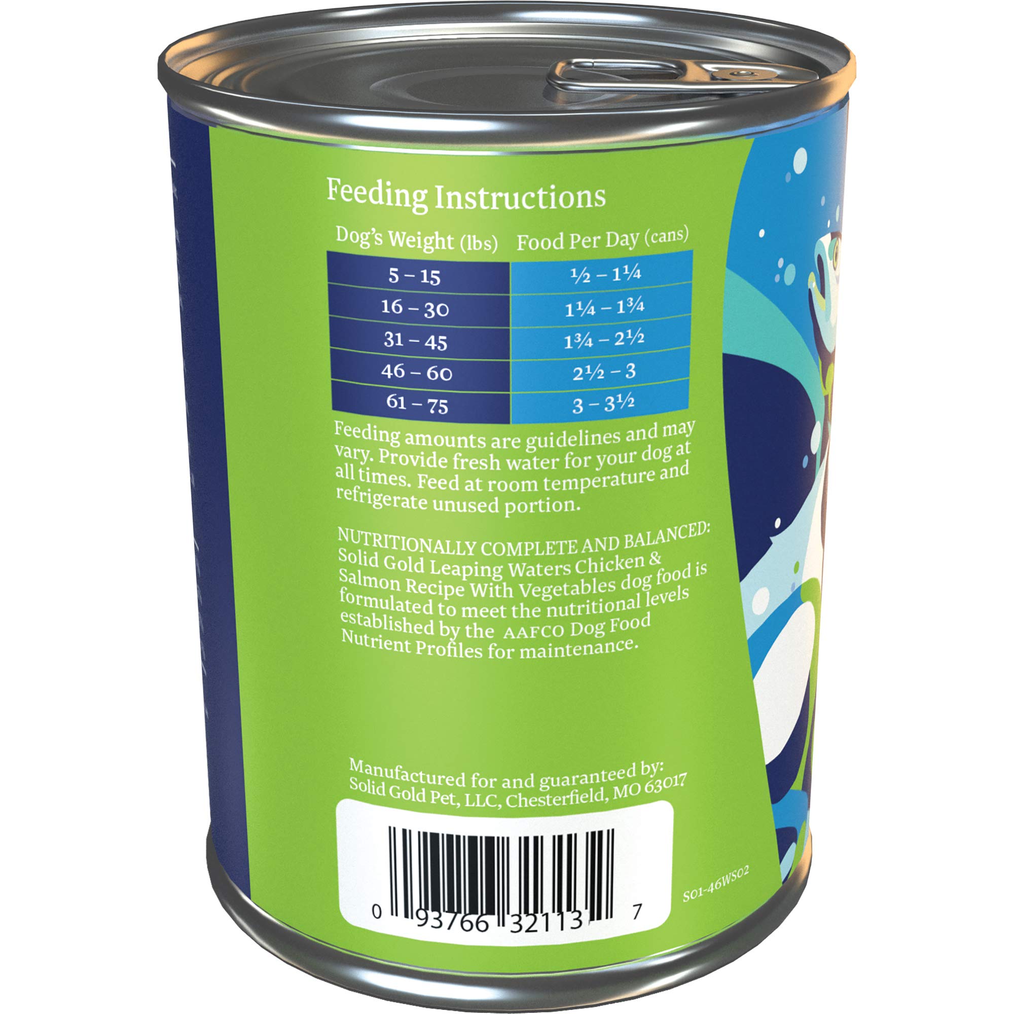Solid Gold Wet Dog Food for Adult & Senior Dogs - Made with Real Chicken & Salmon - Leaping Waters Grain Free Canned Dog Food fo