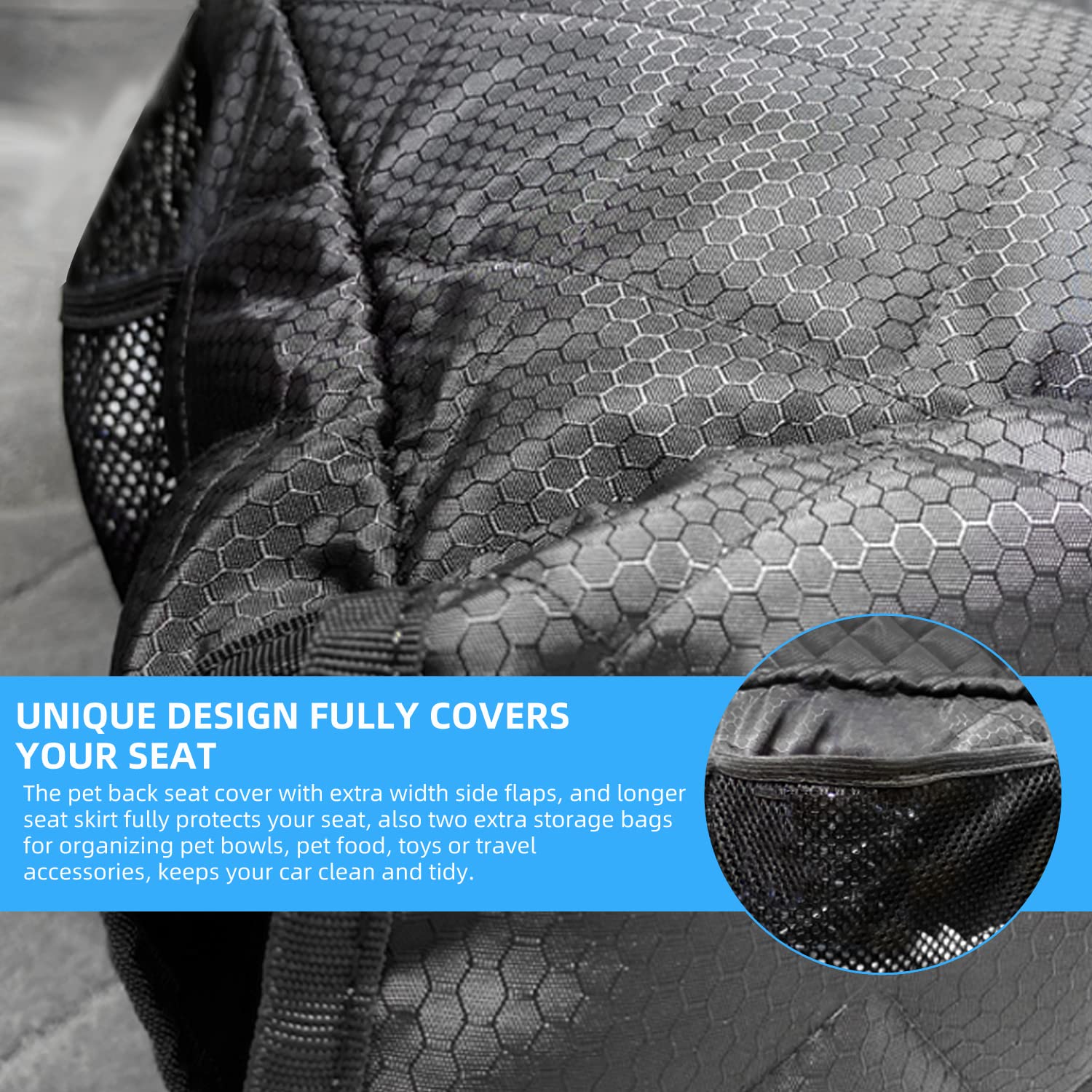 Dog Car Seat Cover Protector for Back Seat -Waterproof Rear Seat Cover for Kids Pets, Compatible Backseat for Middle Seat Belt a