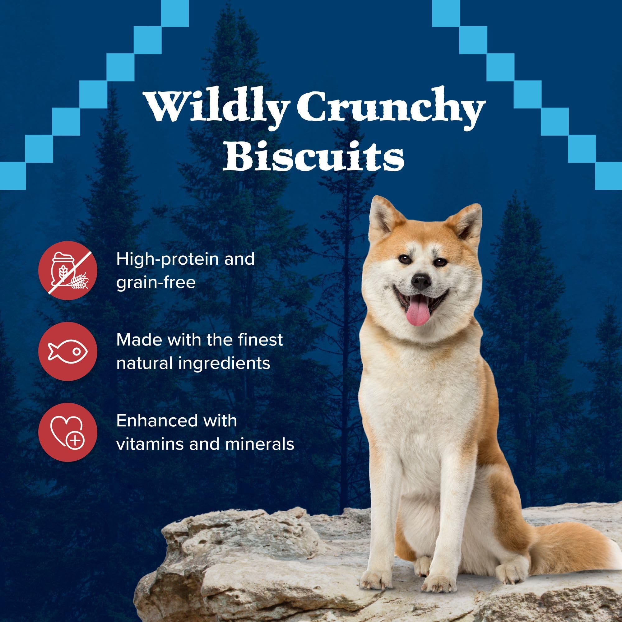 Blue Buffalo Wilderness Trail Treats Crunchy Dog Biscuits, Grain-Free and High-Protein Dog Treats Made with Natural Ingredients,