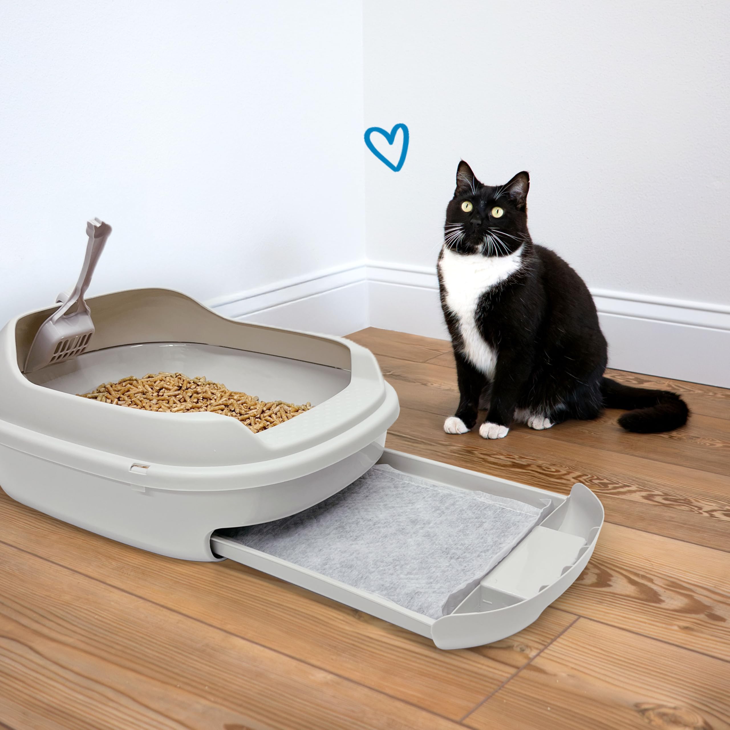 Four Paws Wee-Wee Litter Box System Cat Pads Refills, Advanced Multi-Cat Odor Control with Carbon Charcoal Technology, Litter Bo