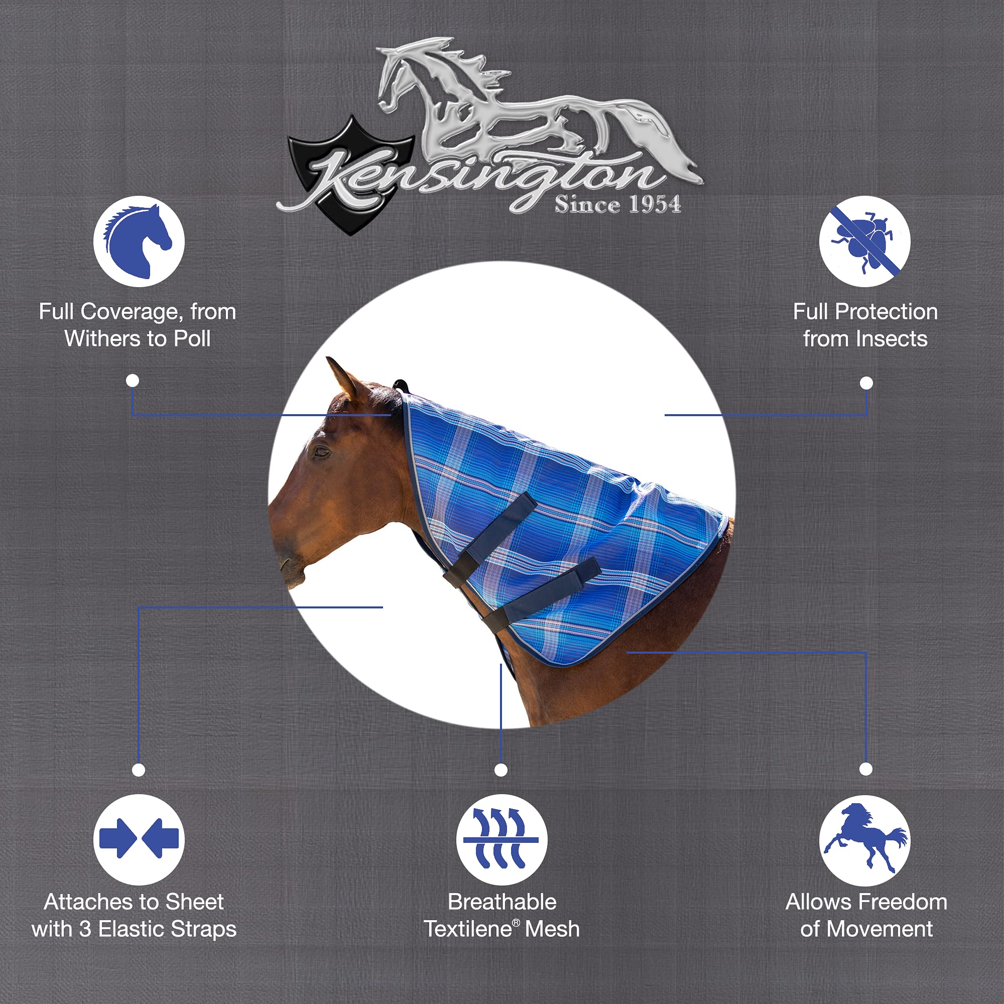 Kensington Protective Products Signature Textilene Nylon-Lined Neck Piece, Small, Kentucky Blue