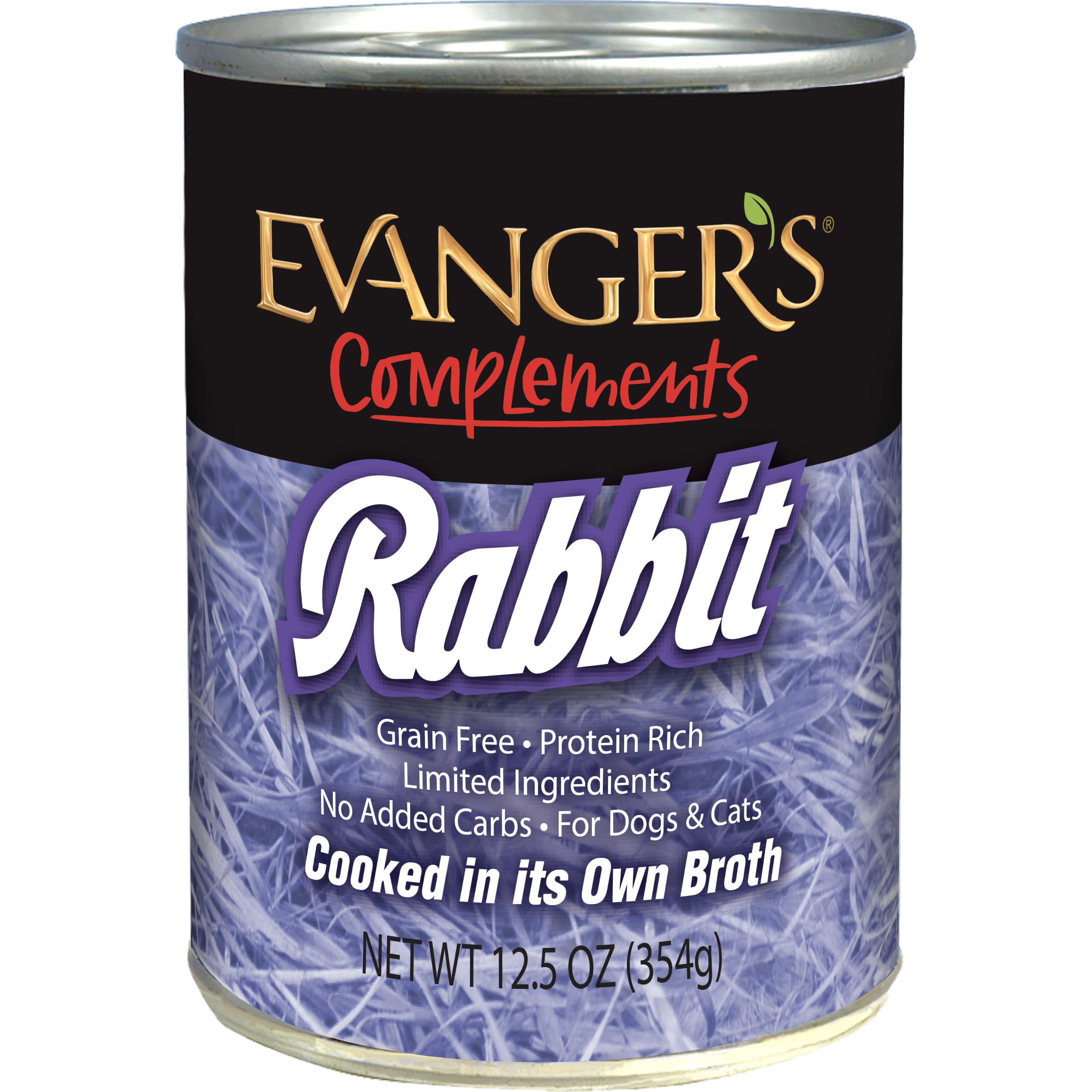 Evangers Grain-Free Single Protein Game Meats for Dogs & Cats, Rabbit, 12.8 OZ, Pack of 12