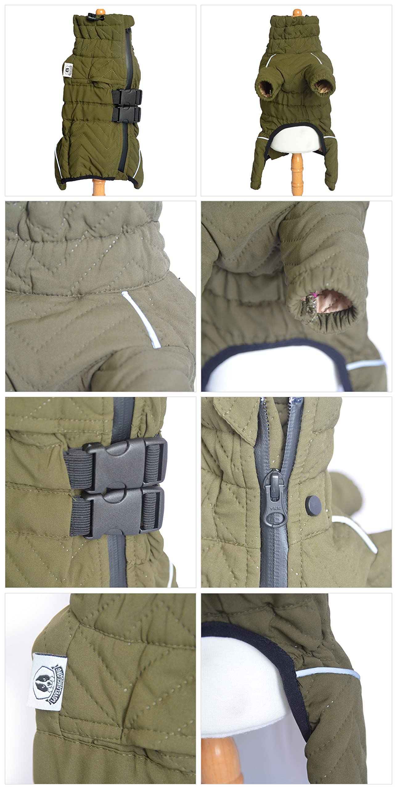 Warm Double Layers Dog Coat, 4 Legs Covered Windproof Waterproof Reflective Vest, Outdoor Skating Costume For Small Medium Large