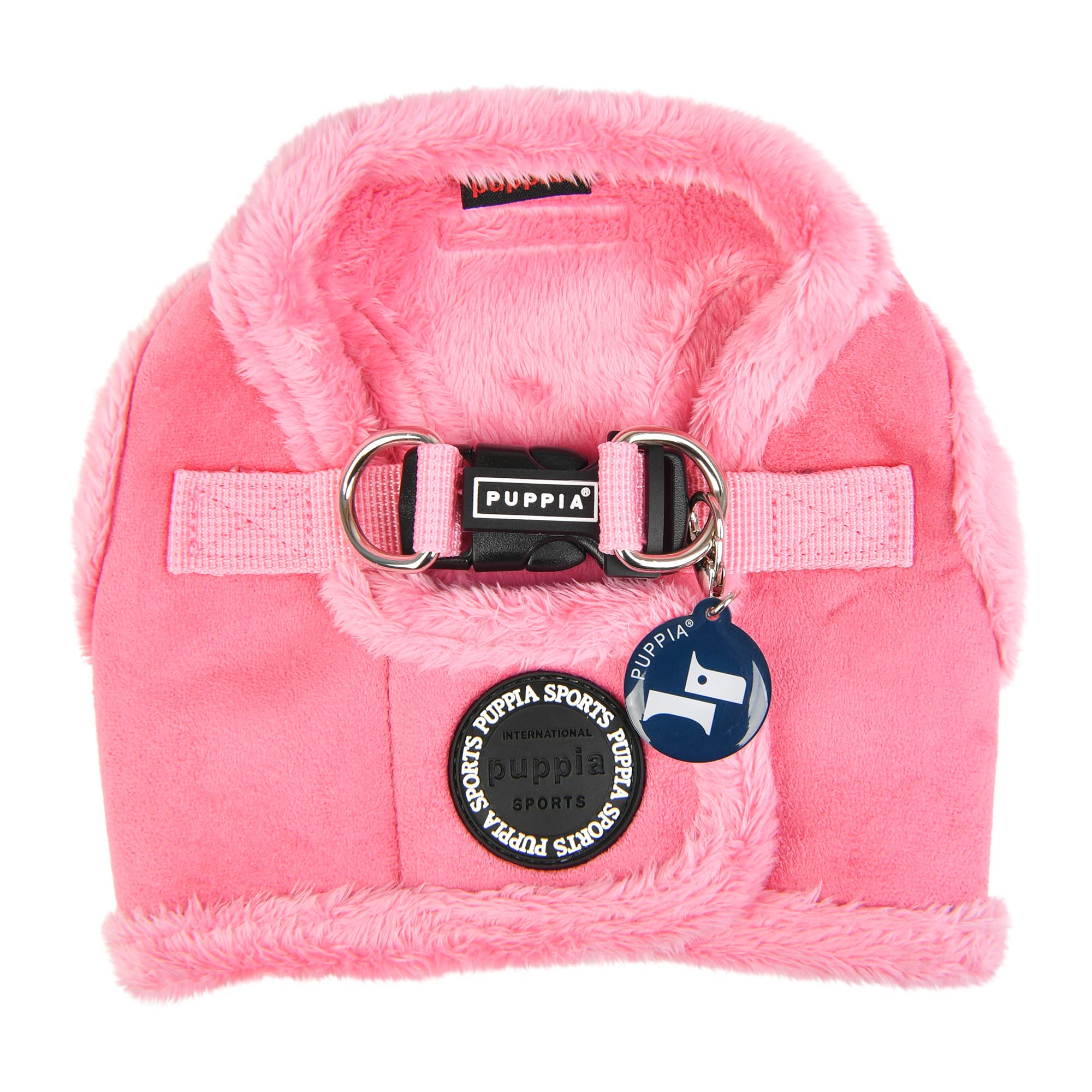 Puppia Terry Vest Dog Harness Step-In Winter Suede Warm No Choke No Pull Training Walking For Small And Medium Dog, Pink, Medium