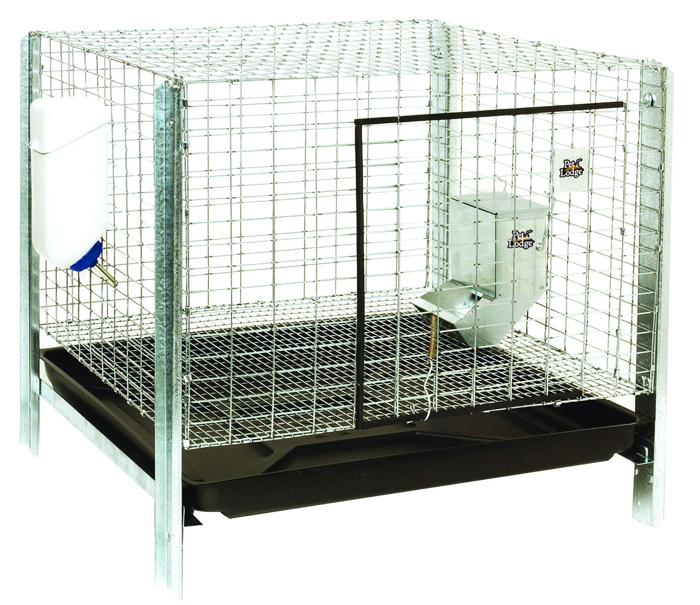Pet Lodge Rabbit Hutch Complete Kit - Easy to Assemble Housing, Feeder, & Water Bottle Kit for Indoor/Outdoor Rabbit Hutch (Item