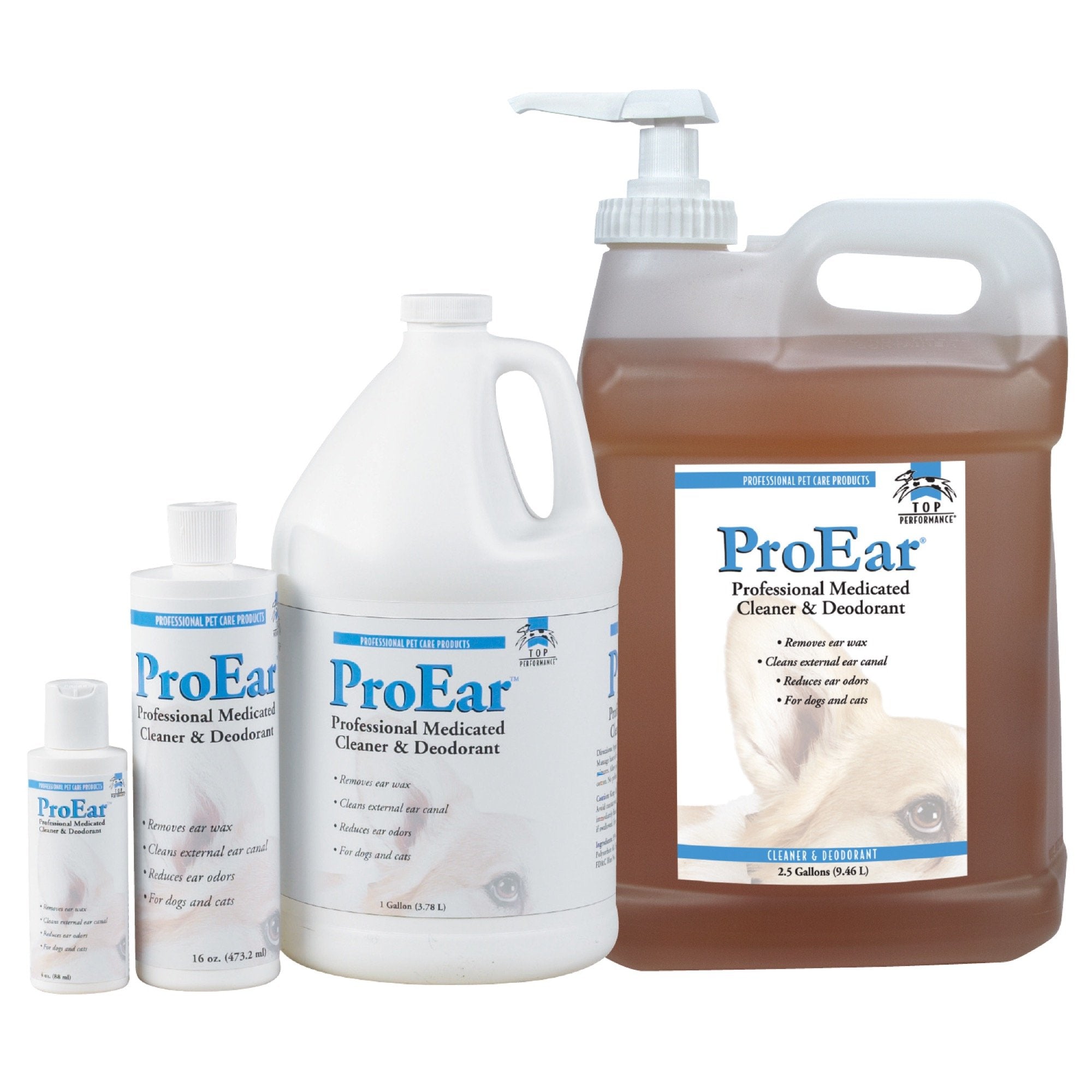 Top Performance ProEar Professional Medicated Ear Cleaners - Versatile and Effective Solution for Cleaning Dog and Cat Ears, 16