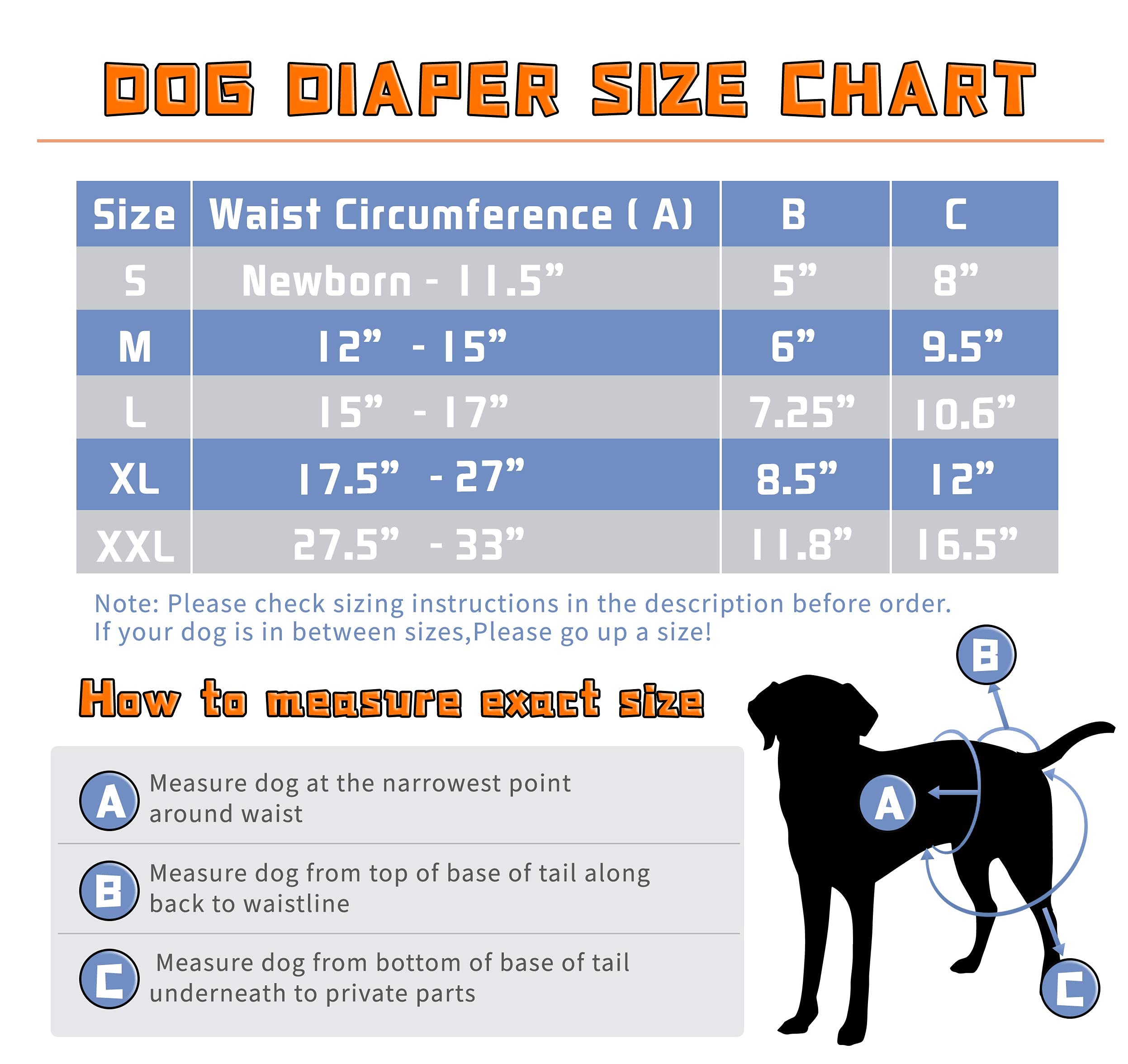 Leekalos Reusable Washable Dog Diapers Female (3 Pack) - Highly Absorbent Doggie Diapers - Size Adjustable Puppy Diapers For Dog Period Panties (Medium, Globefish)