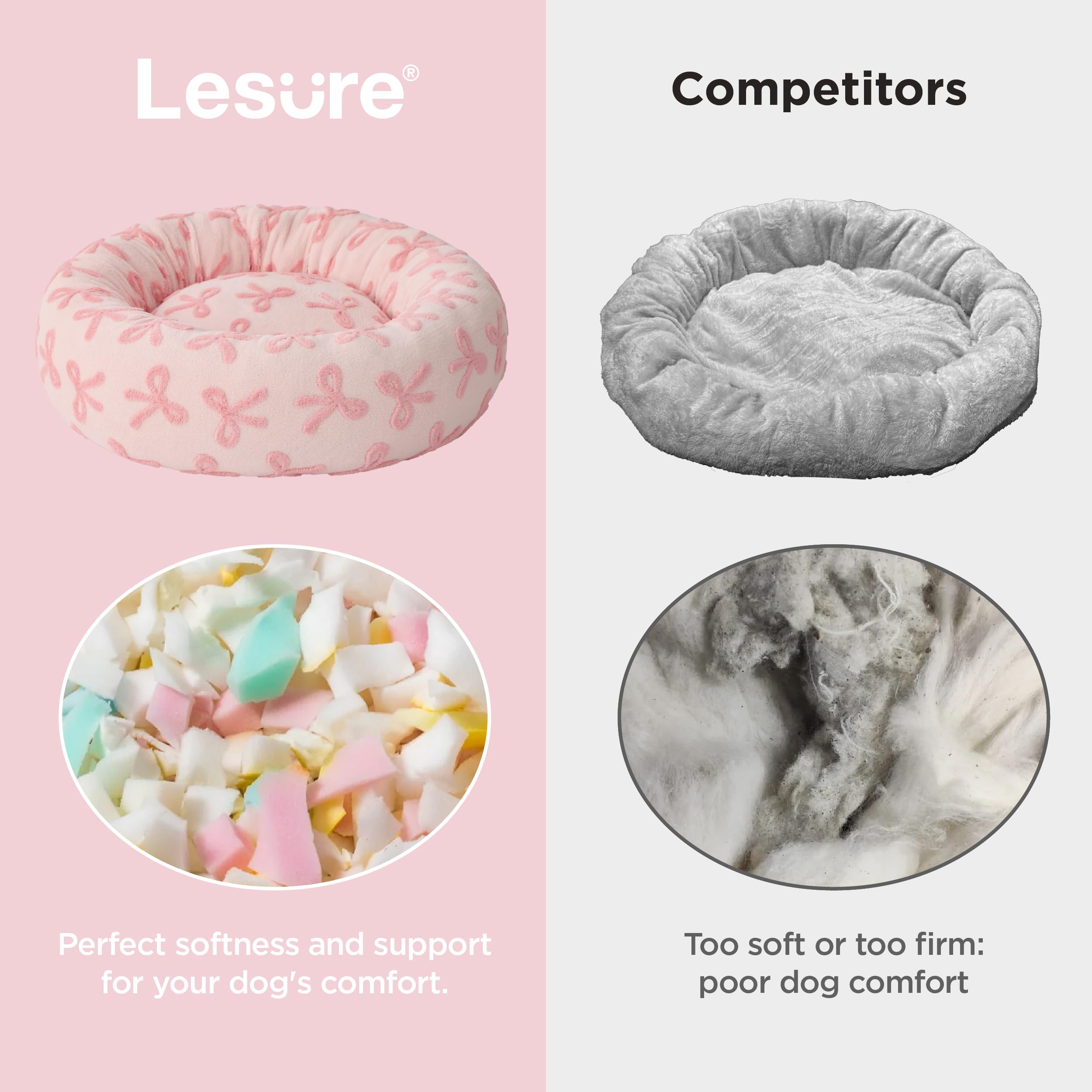Lesure Donut Cat Beds For Indoor Cats - Round Small Dog Bed Calming Pet Beds, Cute Modern Beds With Jacquard Shaggy Plush & Anti