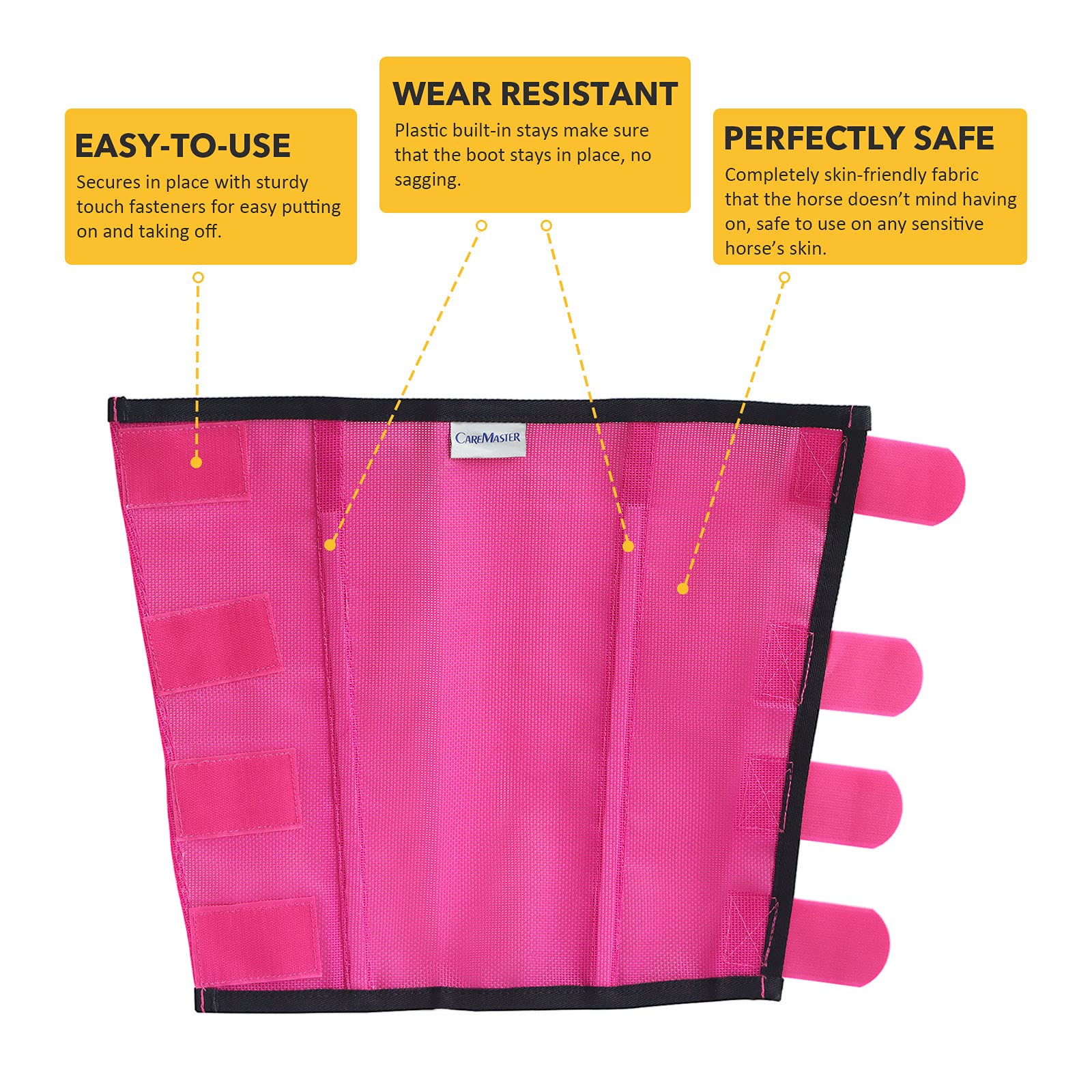 Caremaster Fine Mesh Fly Boots Loose Fitting & Non-Slip Horse Fly Leggings No More Horsefly Nuisance Greatly Reduce Stomping Breathable With Natural Air Flow (Set Of 4) Magenta Large