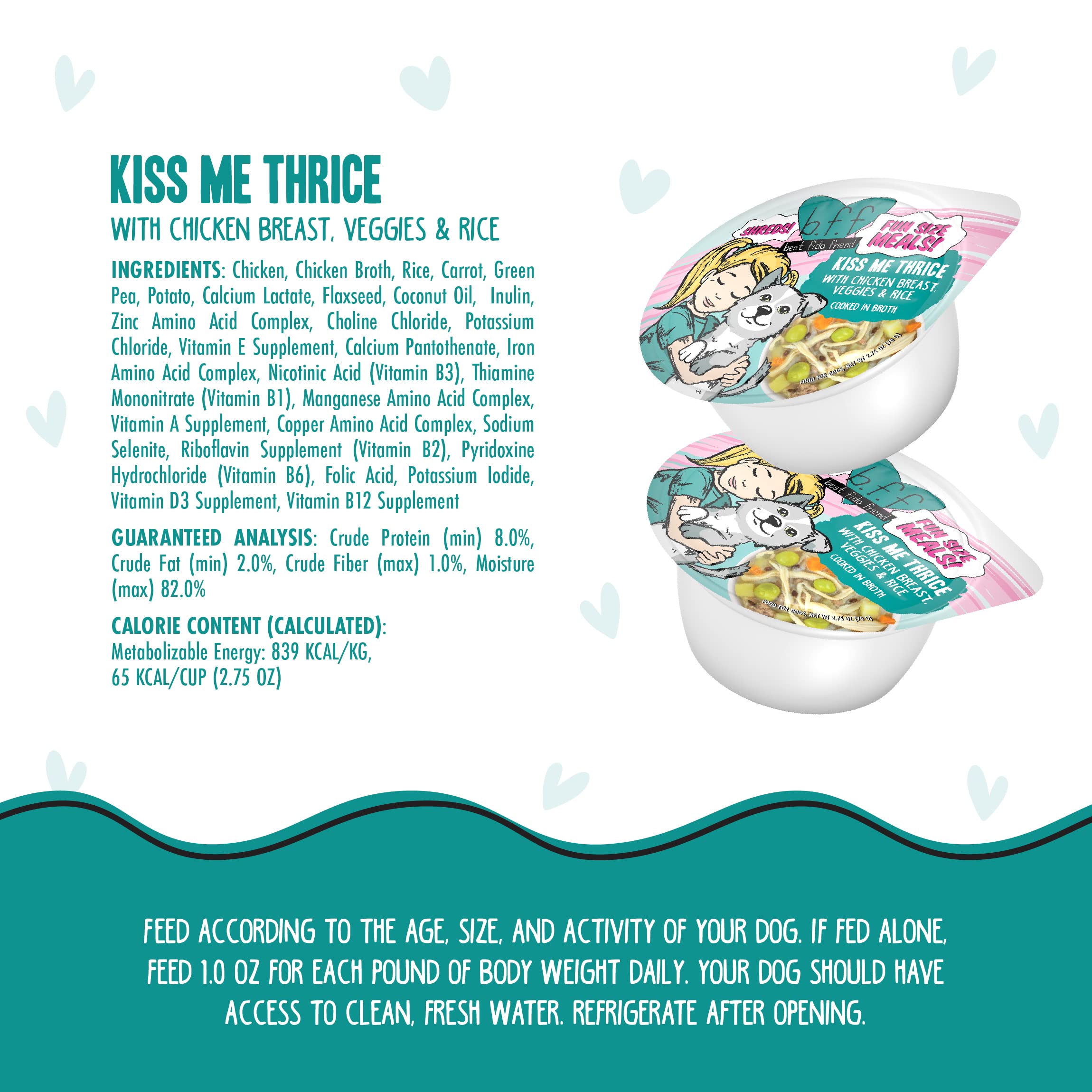 Weruva Best Fido Friend Fun Size Meals for Dogs, Kiss Me Thrice, 2.75oz Cup, Pack of 12