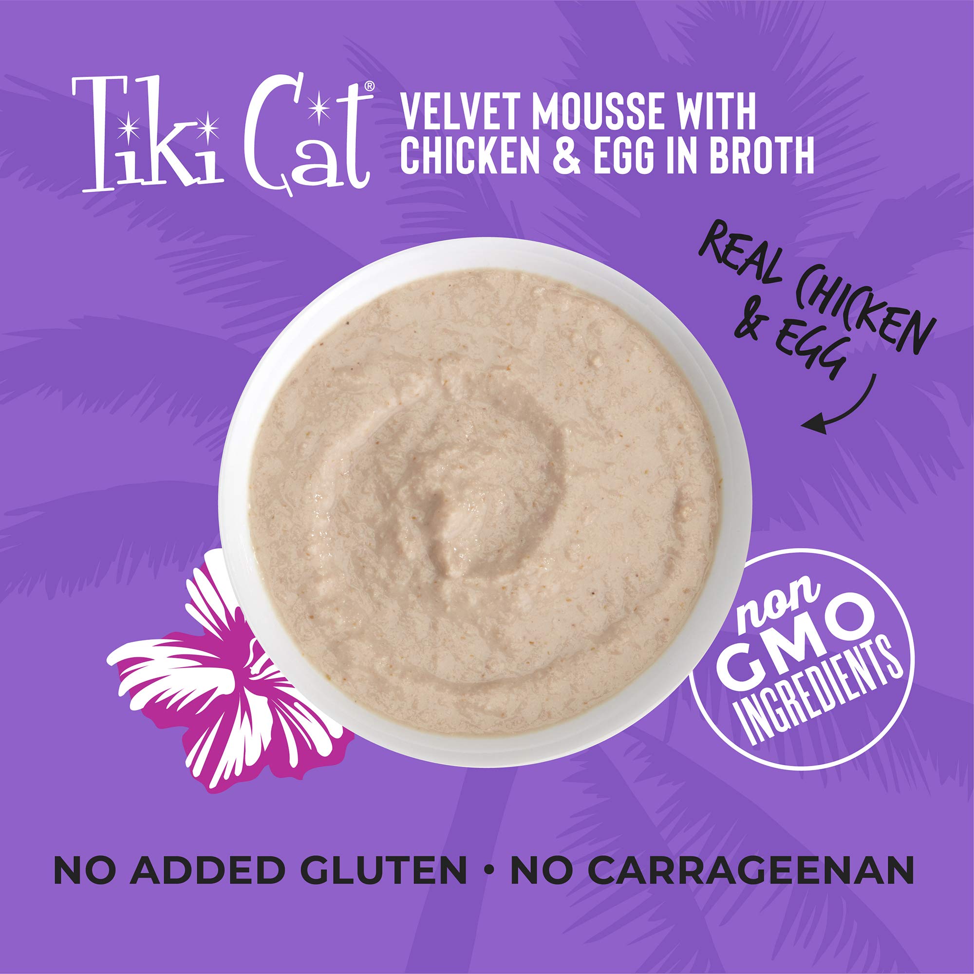 Tiki Cat Luau Velvet Mousse, Chicken & Egg in Broth, Complete Nutrition for Balanced Diet, Wet Cat Food For All Life Stages, 2.8