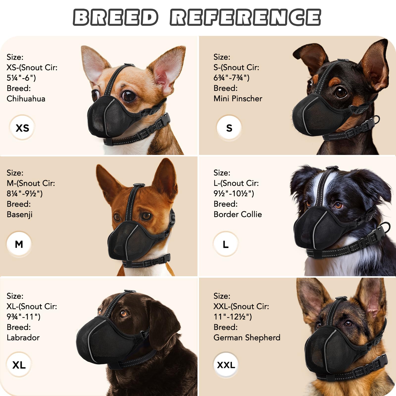 BONTHEE Dog Muzzle - Soft Nylon Adjustable Muzzle for Large Dogs, Black XXL, Prevents Chewing & Biting, Allows Panting & Drinking