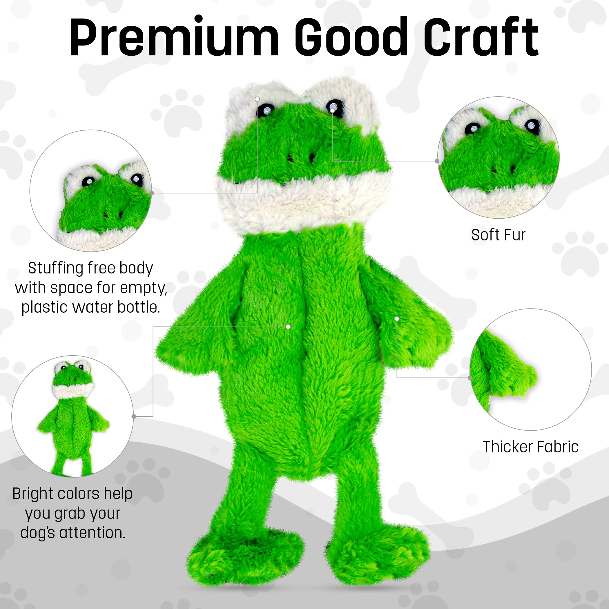Fga Marketplace Frog-Grey Rabbit Flat No Stuffing No Squeak Plush Dog Toy, Funny Style Will Entertain Your Pet For Hours, Recomm