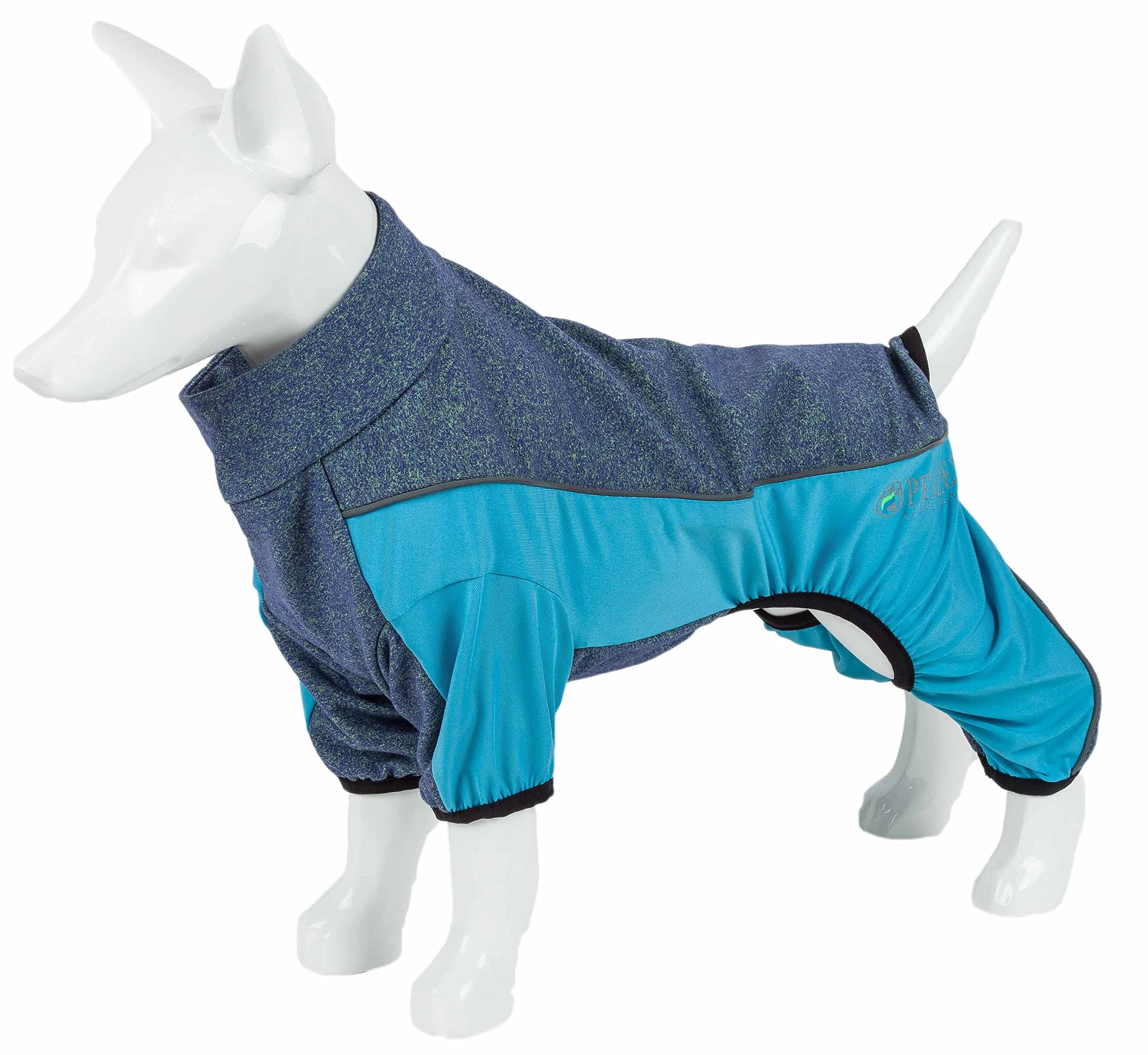 Pet Life Active 'Chase Pacer' Heathered Performance 4-Way Stretch Two-Toned Full Body Warm Up(D0102H70Wfv.)