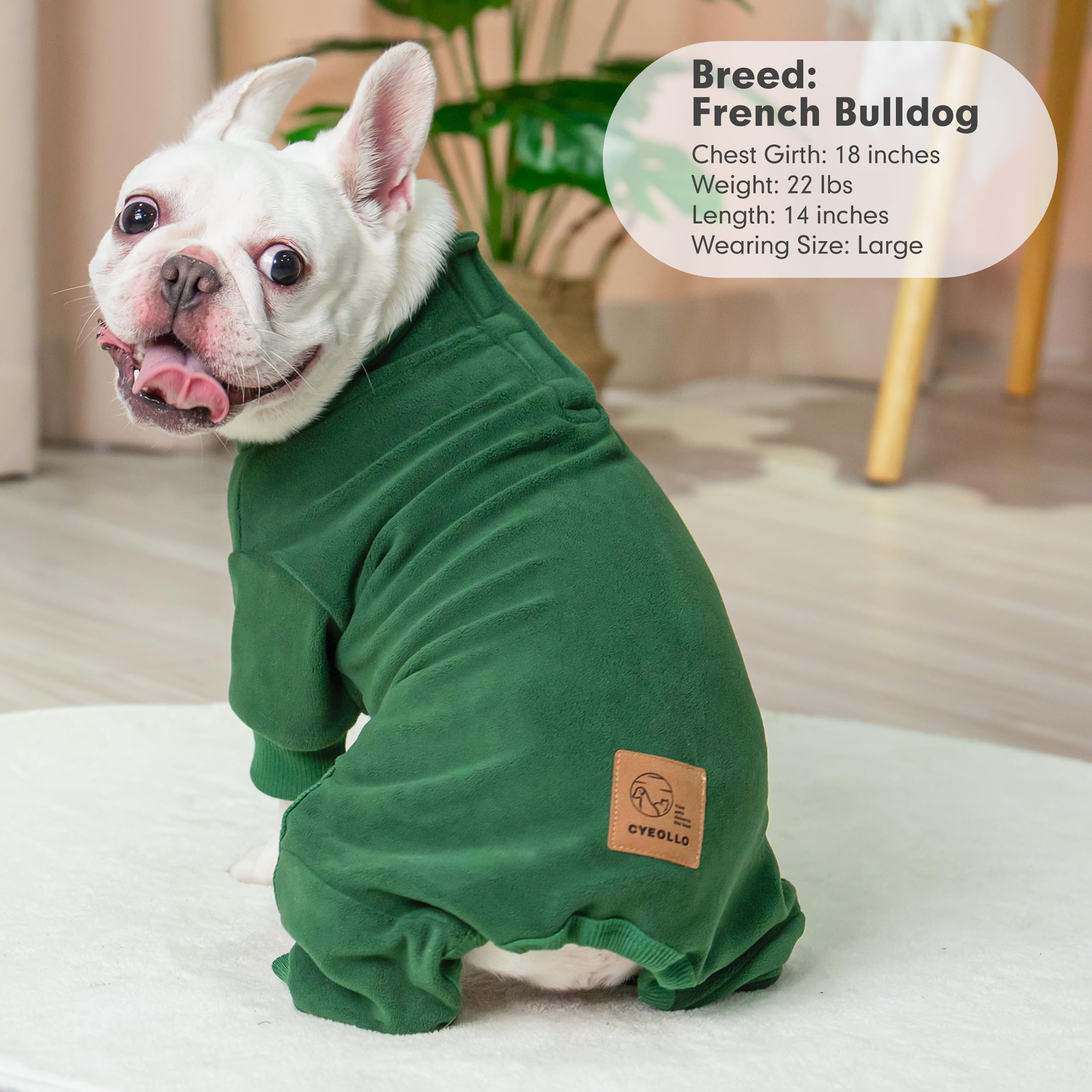 Cyeollo Dog Pajamas Extra Small, Soft Fleece Pet Onesie Coat For Small Dogs Pjs Warm Puppy Stretchable Jumpsuit Cold Weather Dog