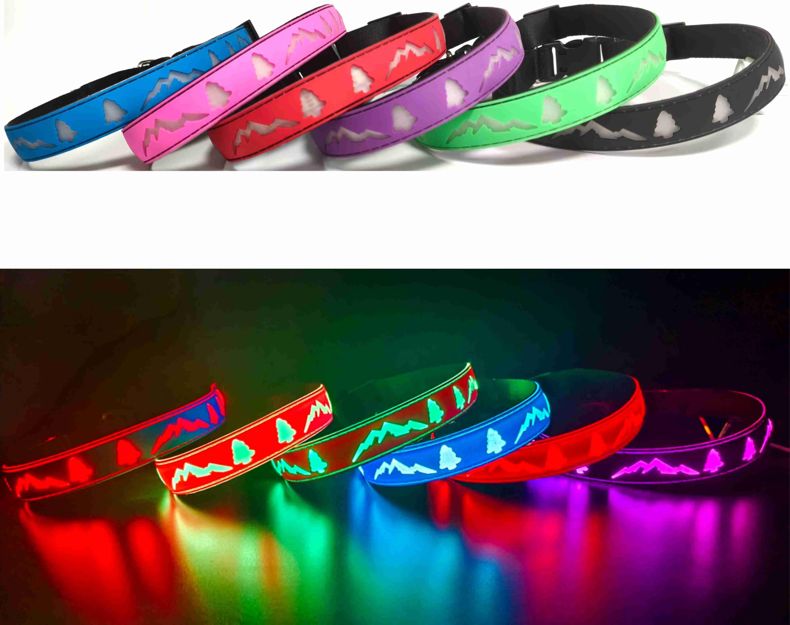 Dogled Led Dog Collar, 15 Light Modes, Usb-C Rechargeable, Silicone Material, Adjustable Size, (Red, Xl(19.7-23.6'))