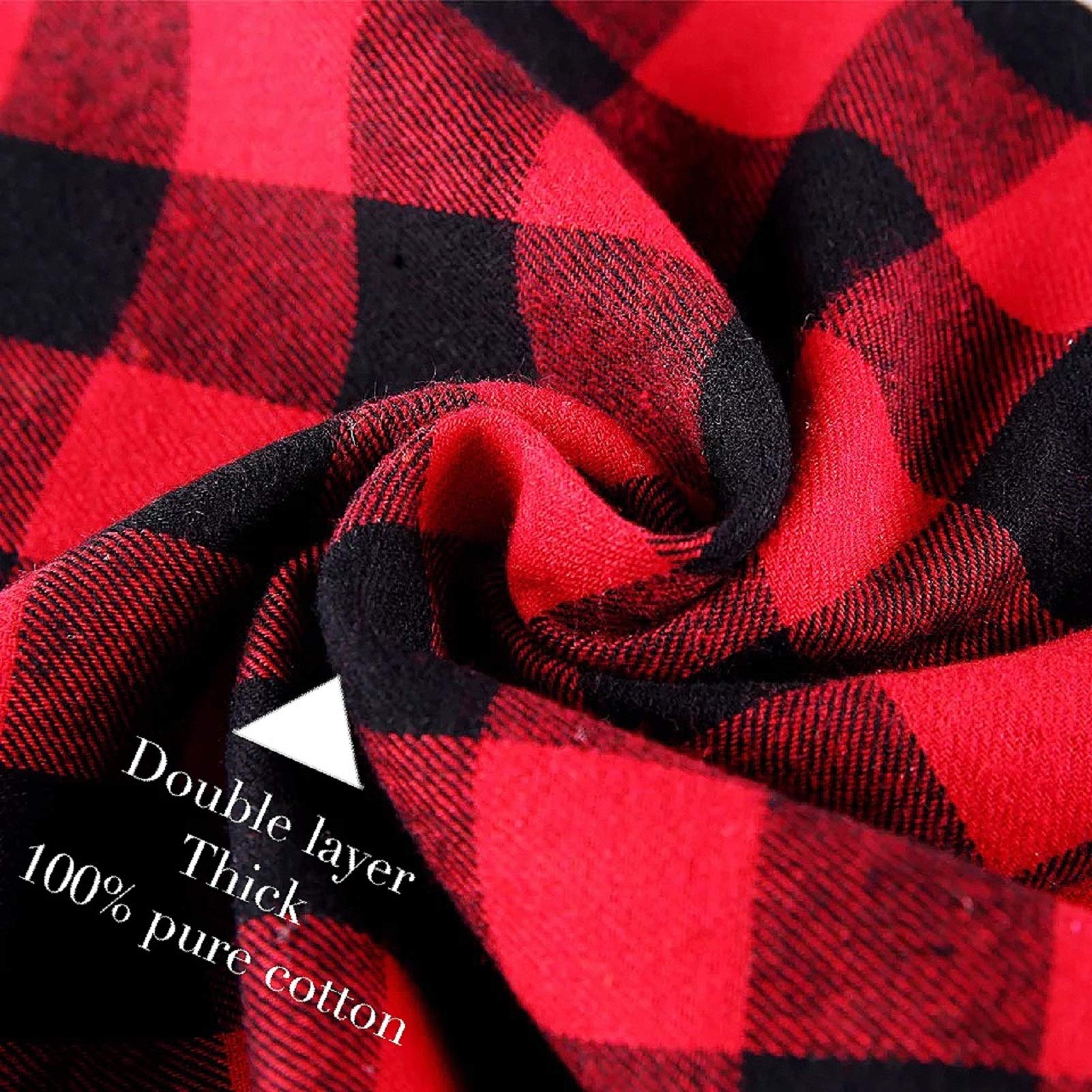 Buffalo Plaid Dog Bandanas 1Pack,Red Plaid Dog Bandanas Scarf Triangle Bibs Kerchief Flannel Premium Thicken Cotton Holiday Bandana Accessories For Small Medium Large Dogs And Cats