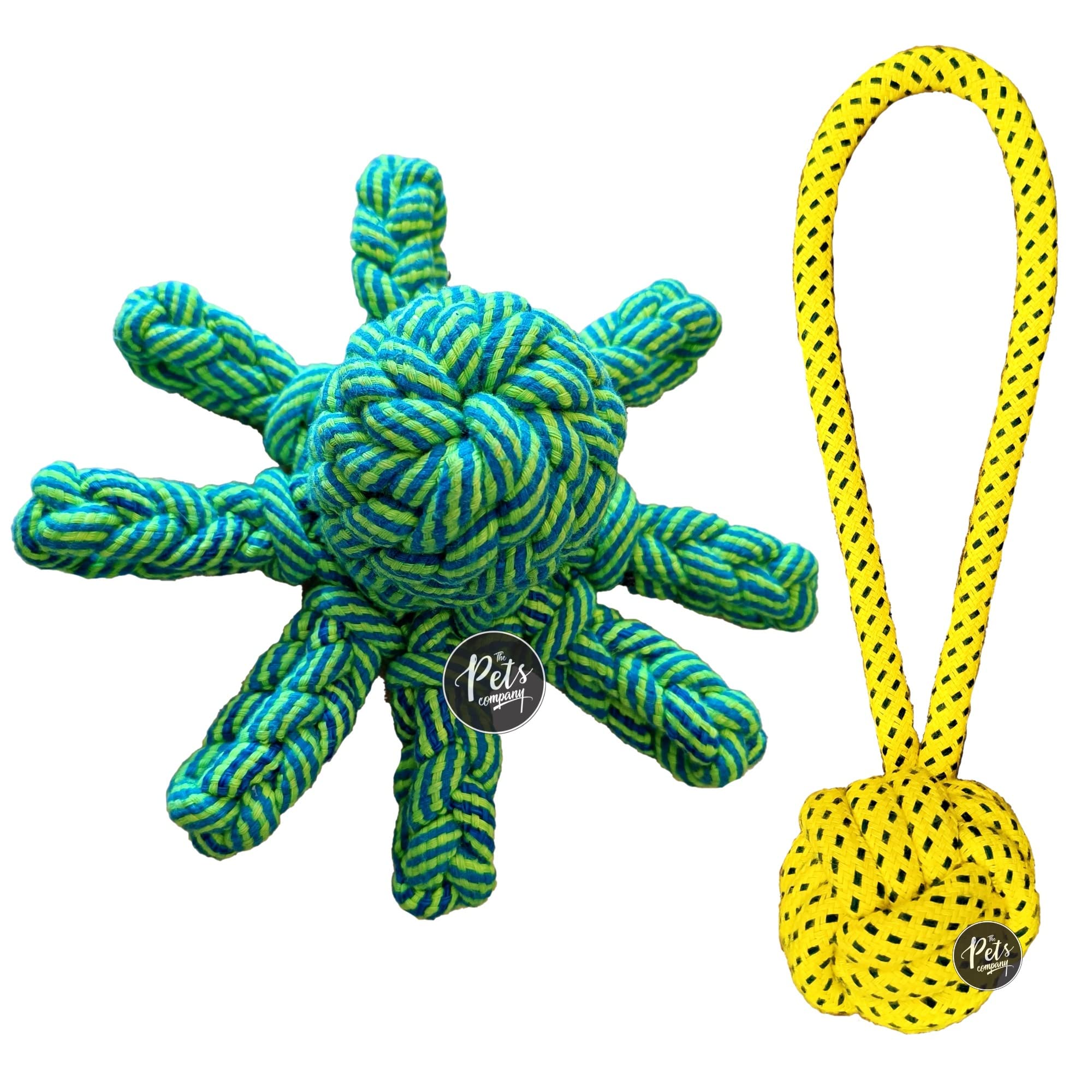 The Pets Company Dog Rope Toys For Puppy Teething & Training (Octopus + Dog Ball Tug), Dog Toy Combo Of 2 For Medium & Small Dog