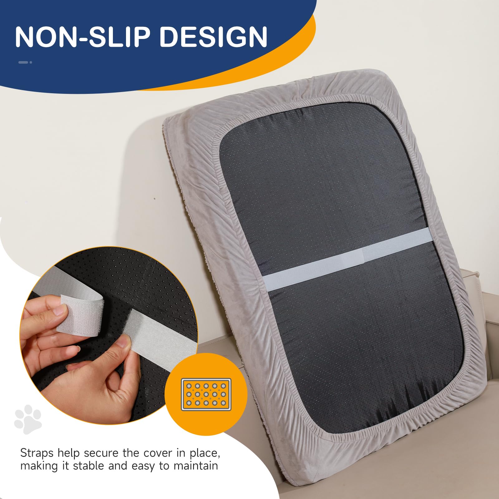 Sunsleek Dog Bed Cover Replacement - Washable, Waterproof, Quilted Sofa Pillow Cover For Dogs/Cats - Ultra Soft Plush Pet Bed (G