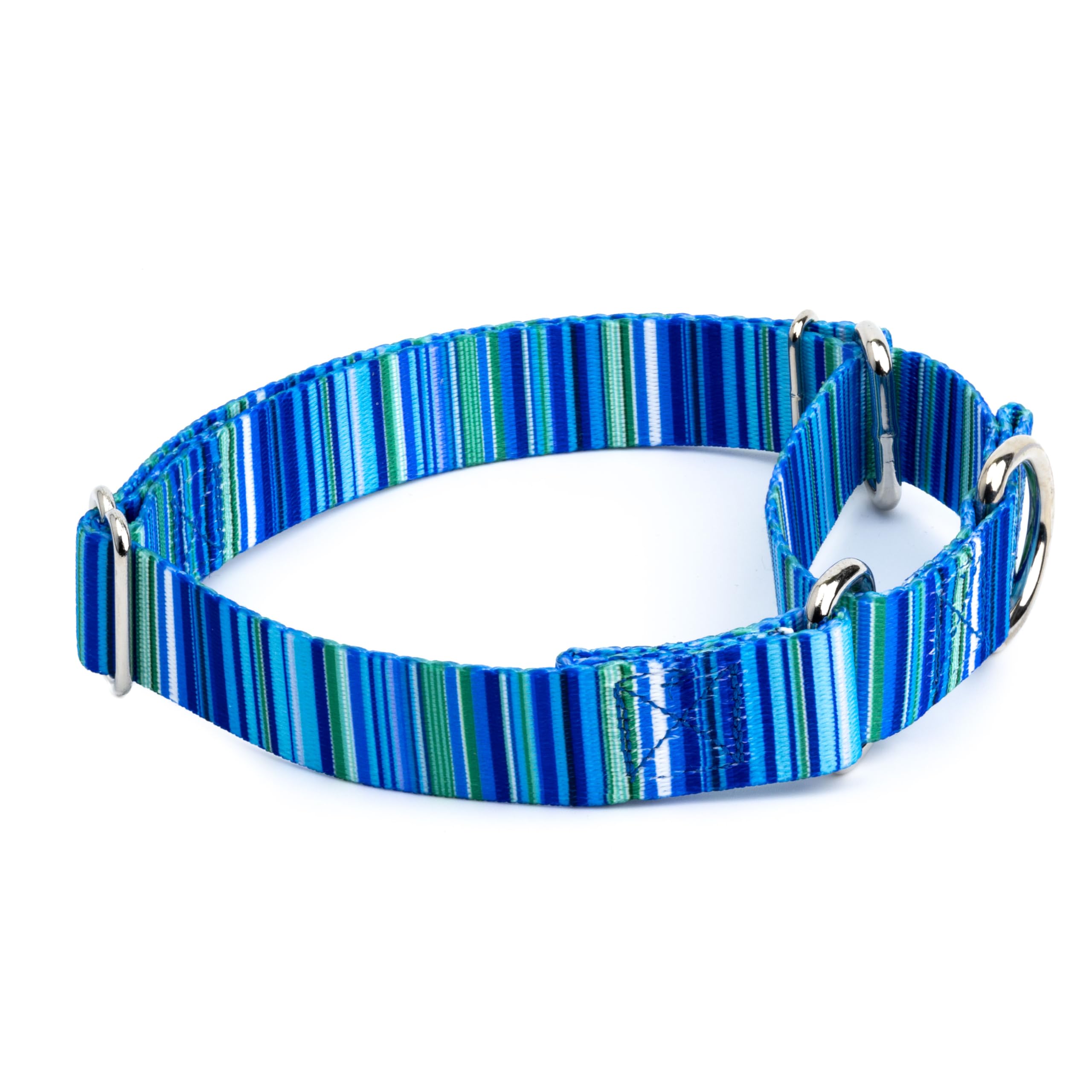 Country Brook Petz - Blue Serape Martingale Dog Collar - Country And Western Collection Featuring Rustic Designs (1/2 Inch, 2Xs)