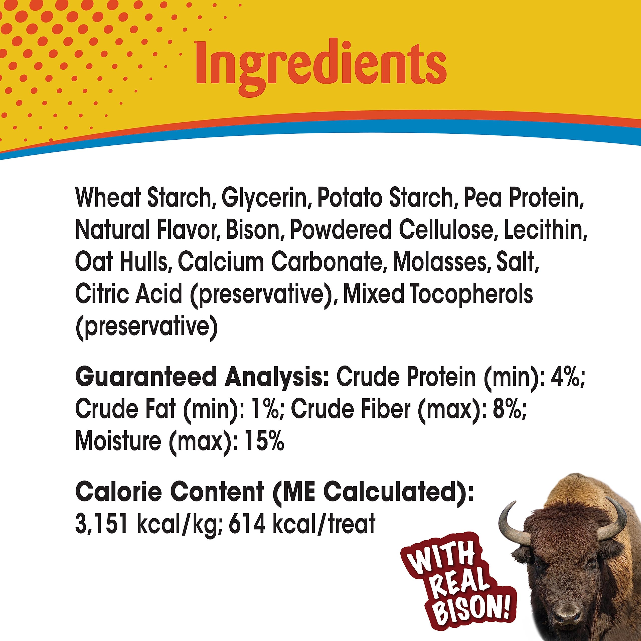 Nylabone Nubz Wild Natural Edible Chew Treats for Dogs, Made in USA, Bison Flavor, X-Large - 50+ lbs. (1 Count)