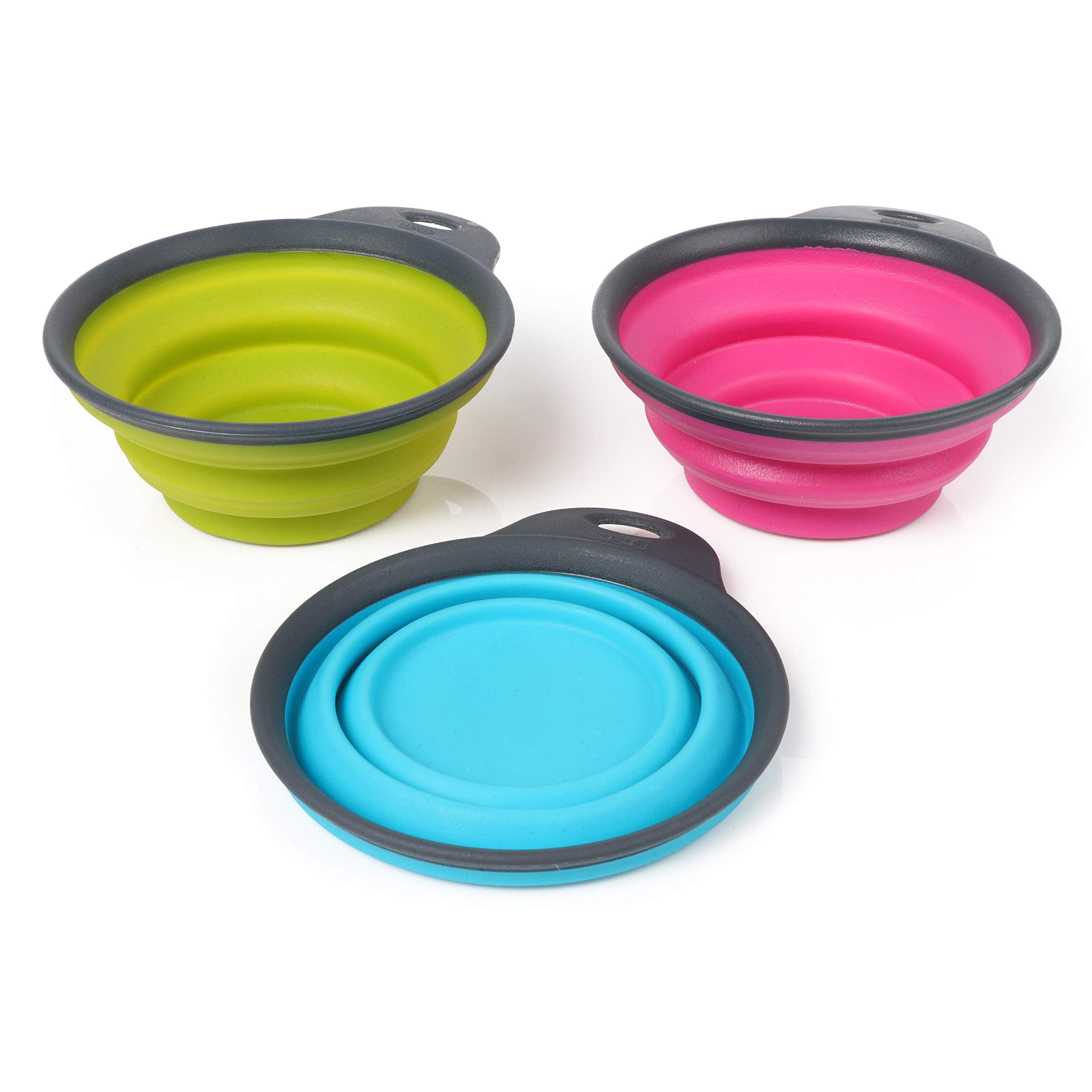 Dexas Popware for Pets Collapsible Travel Cup, Large, Gray/Blue