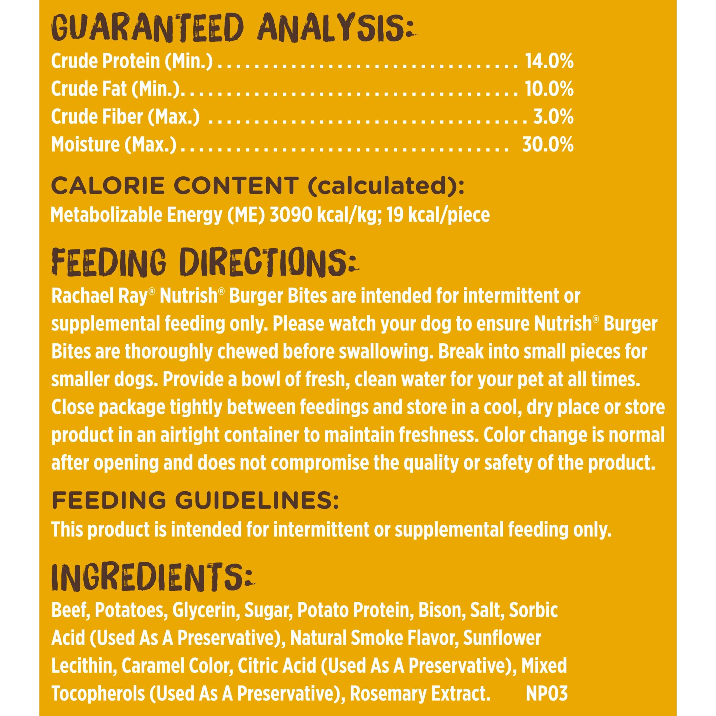 Nutrish Rachael Ray Burger Bites Beef Recipe with Bison Dog Treats, 30 oz. Bag