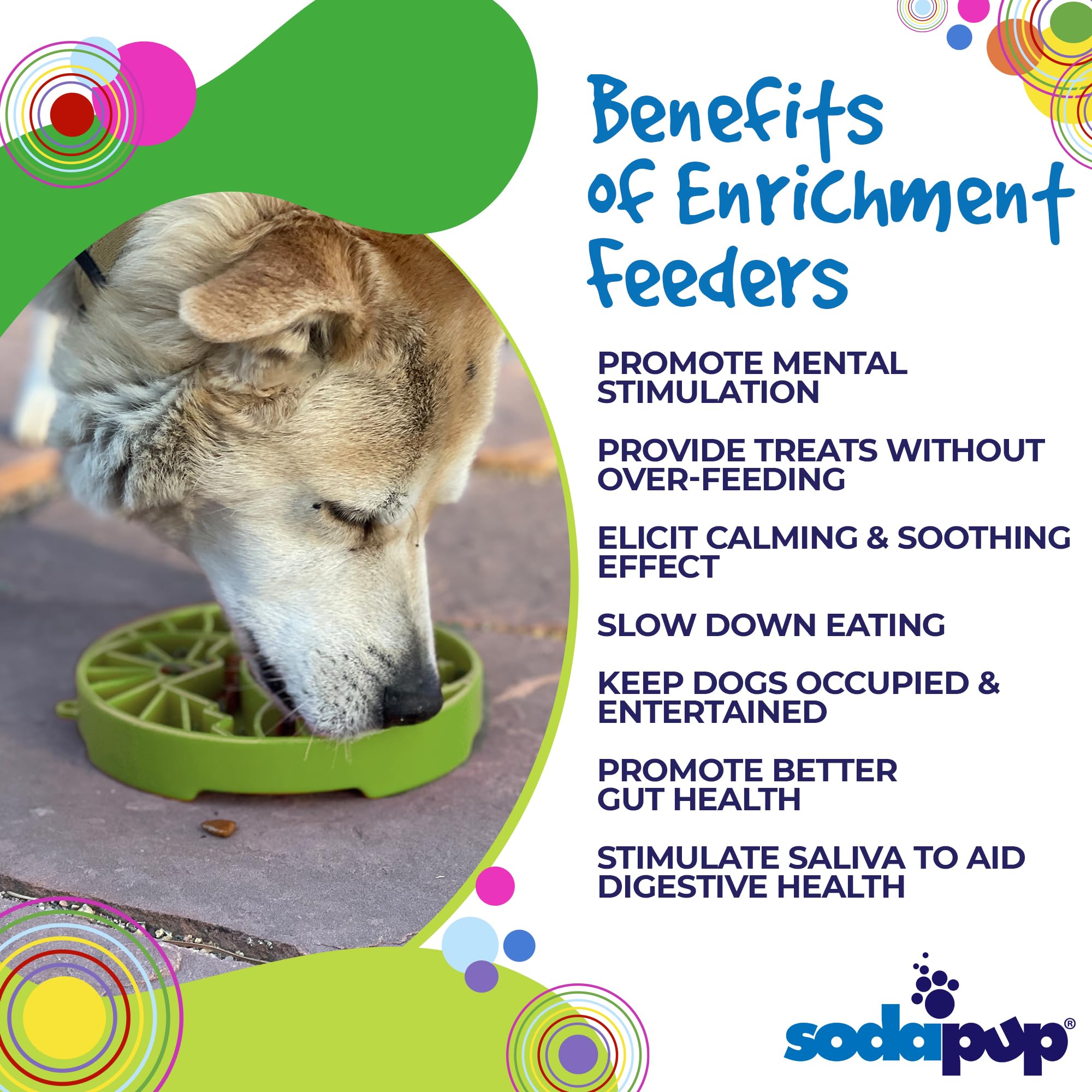 SodaPup Yin Yang eTray - Durable Enrichment Feeder Made in USA from Non-Toxic, Pet-Safe, Food Safe Material for Mental Stimulati
