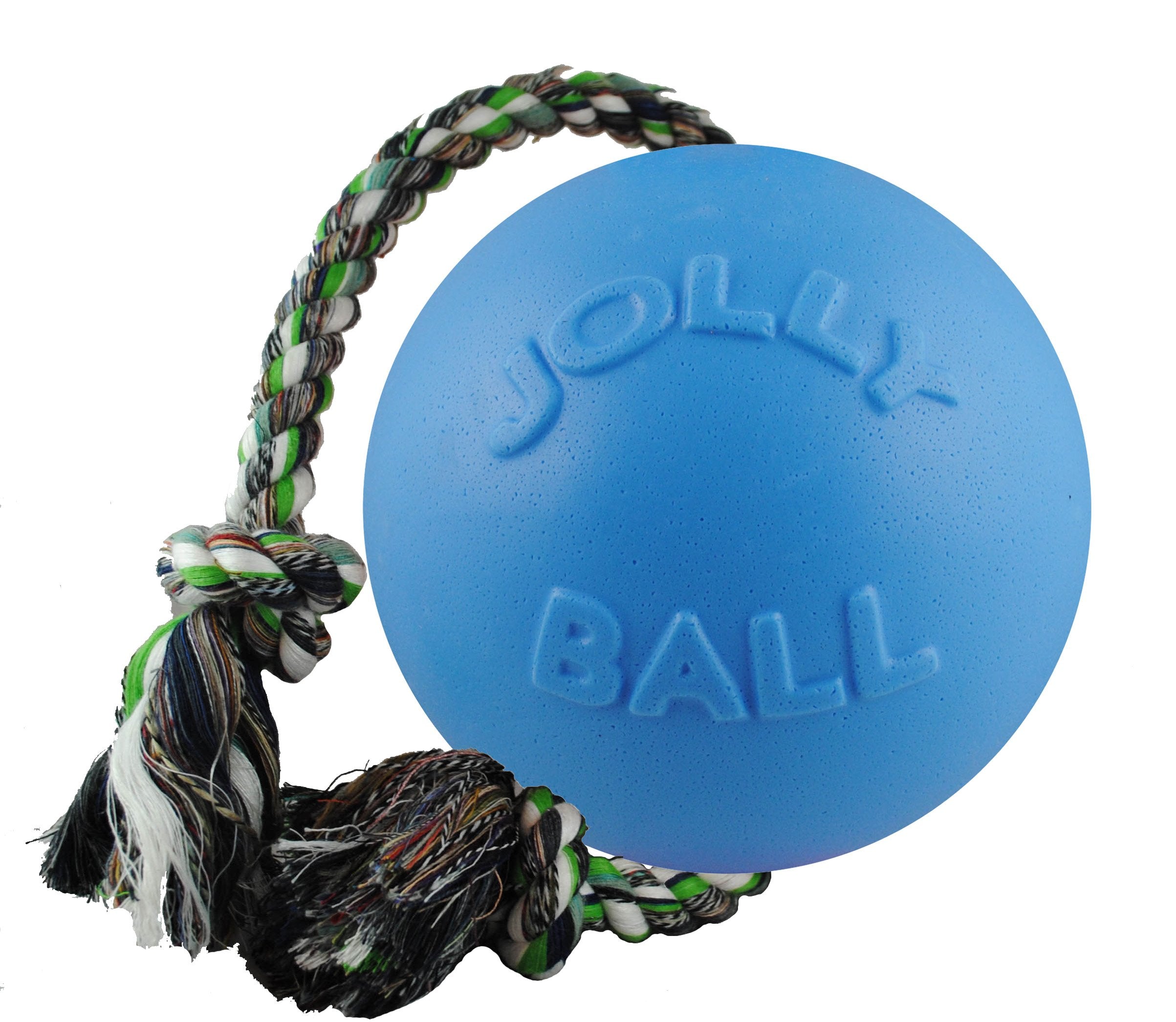 Jolly Pets Romp-N-Roll Rope And Ball Dog Toy, 6 Inches/Medium, Blueberry, Model Number: 606 Bb, All Breed Sizes