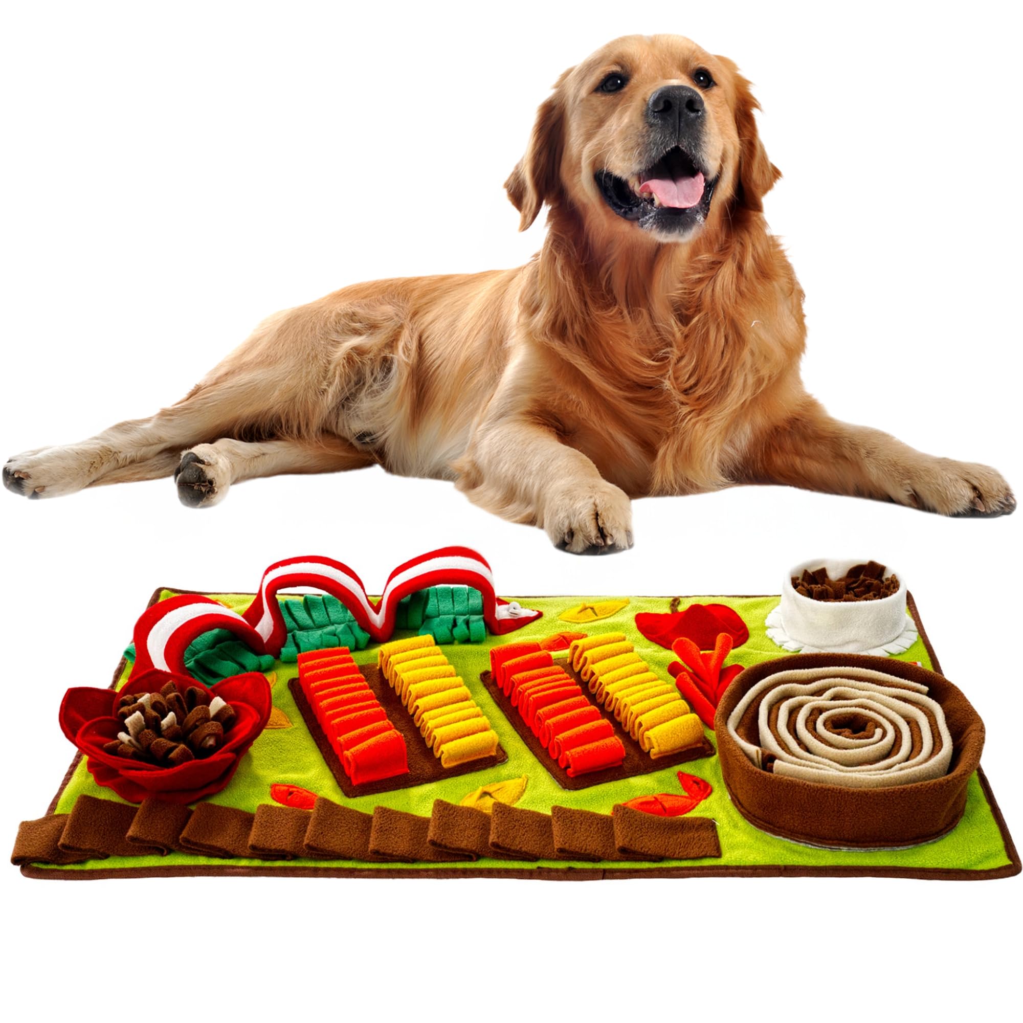 Pettain Snuffle Mat for Dogs - Interactive Dog Puzzle Toy for Mental Stimulation & Enrichment 32x20 Small & Large Breeds, Washab