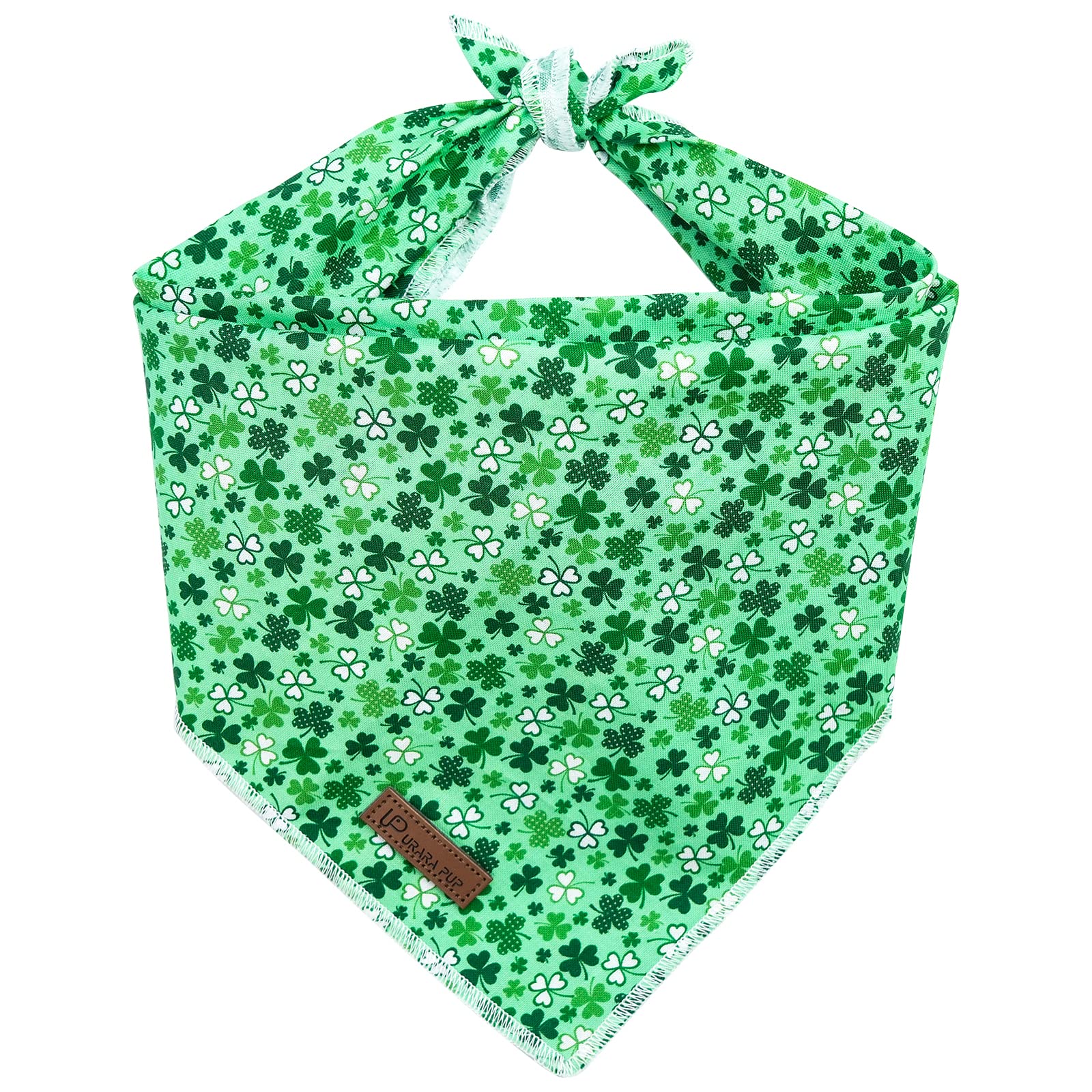 Up Urara Pup St. Patrick'S Day Dog Bandana, Shamrock Triangle Bid Scarf For Small Medium Dog, Cotton Pet Kerchief For Girl Boy Dogs Or Cats, Cute Spring Dog Bandana, Puppy Green Dog Bandana