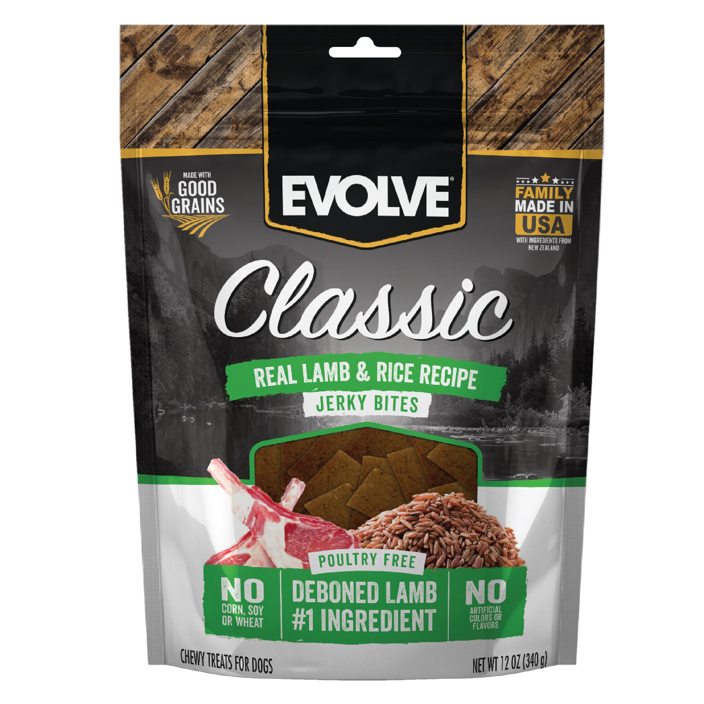 Evolve Classic Lamb & Brown Rice Jerky Bites Soft Dog Treats | 12 oz