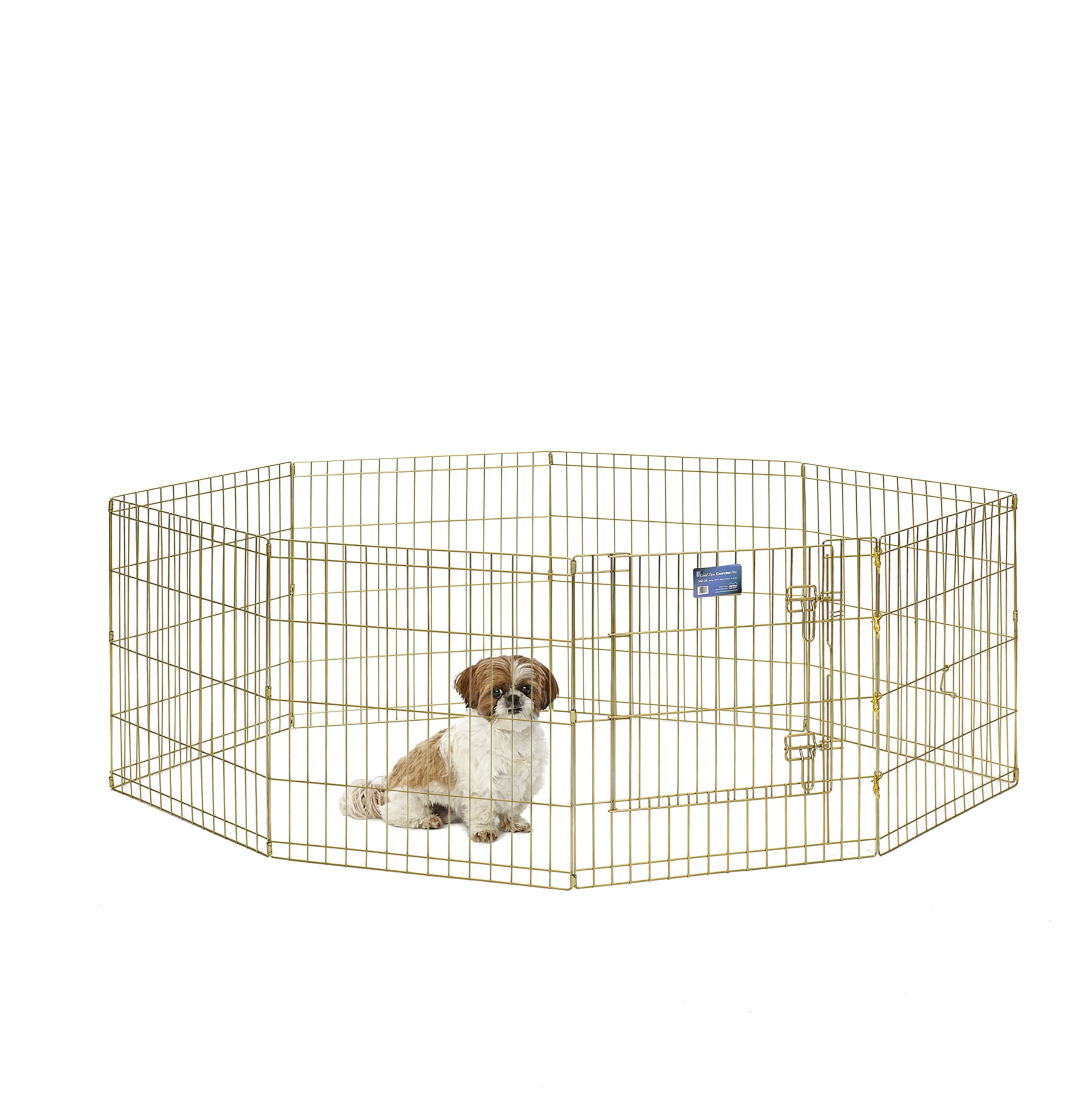 Midwest Homes For Pets Dog Exercise Pen & Playpen, 24'W X 24'H, No Door, Gold Zinc