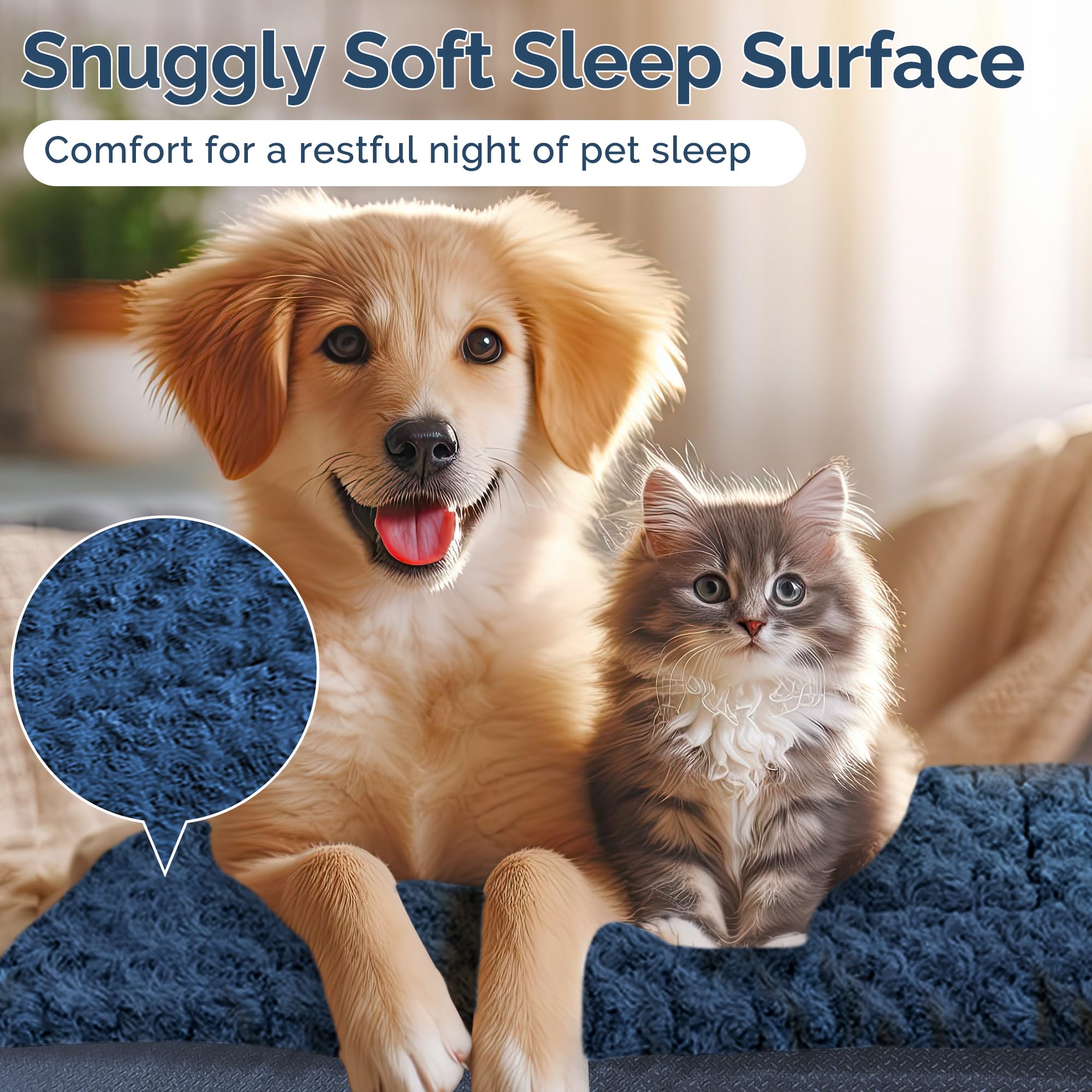 Dog Beds Crate Pad, Dog Bed Mat For Medium Dogs Sleeping, Soft, Durable, Washable & Anti-Slip Crate Pads, Reversible Kennel Mat