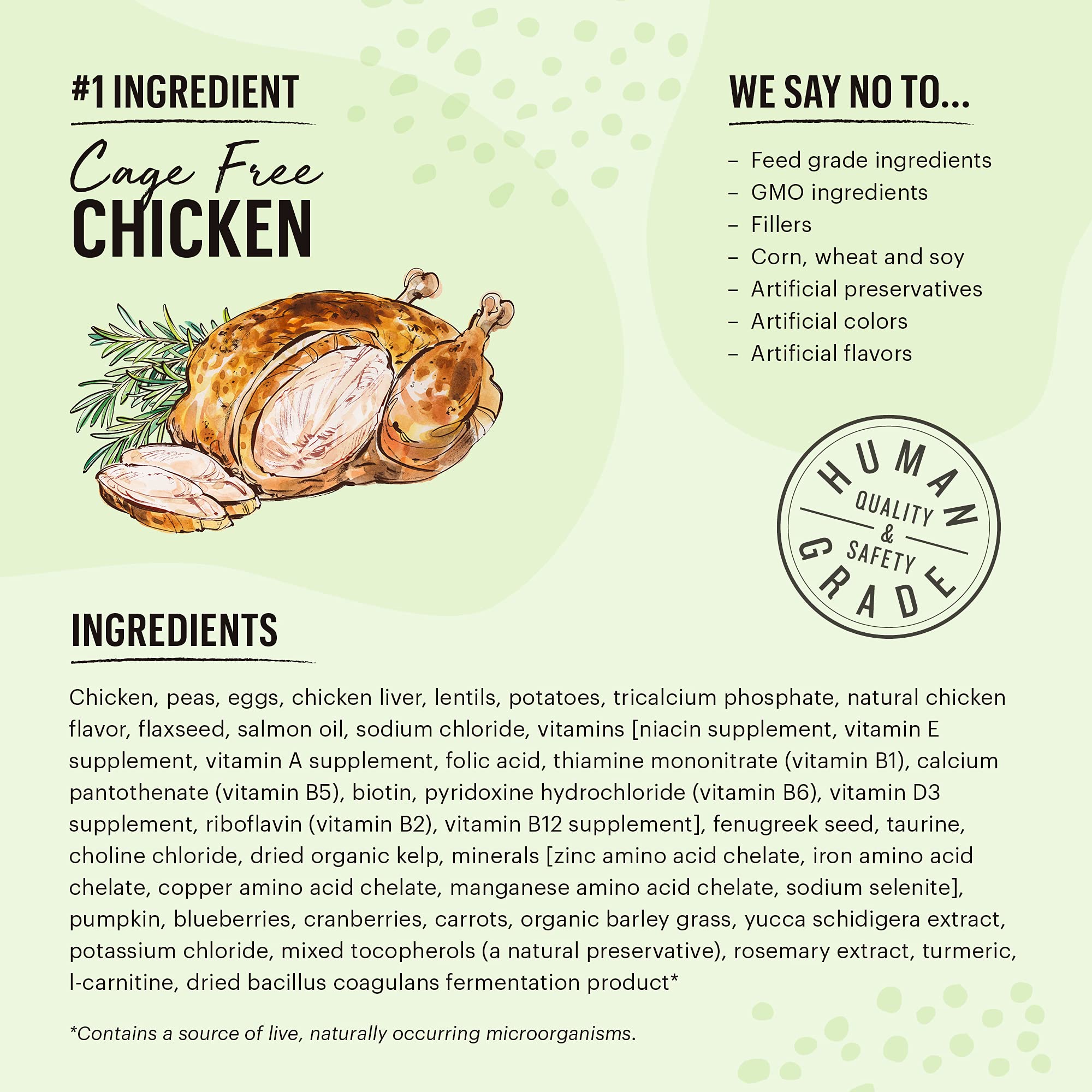 The Honest Kitchen Whole Food Clusters Grain Free Chicken Dry Cat Food, 4 lb Bag