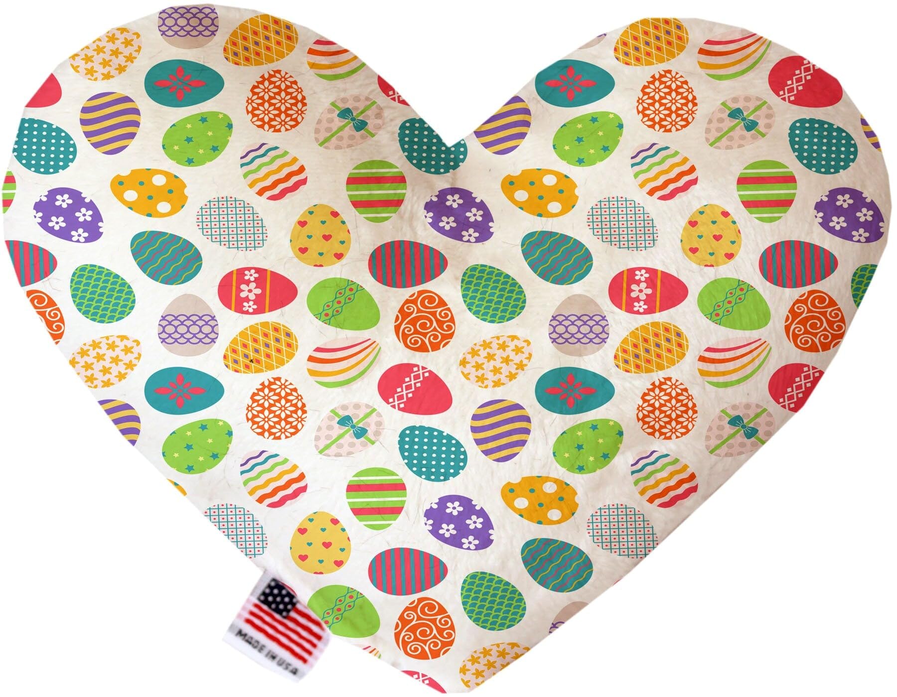 Pet and Dog Plush Heart or Bone Toy, "Easter Group" (Available in different sizes, and 10 different pattern options!) Easter Eggs 8" Plush Heart